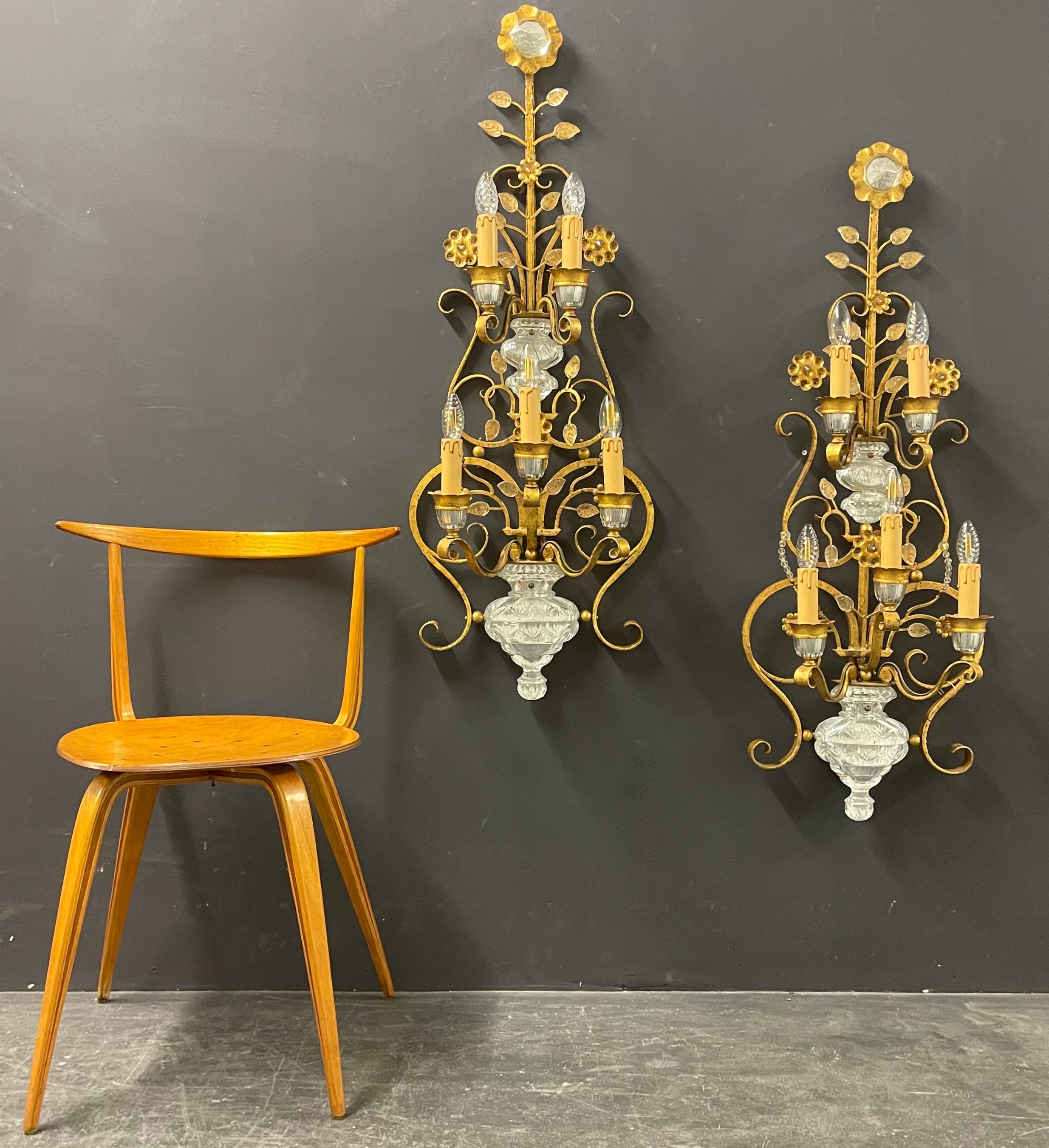 Outstanding, Impressive and Rare Huge wall  sconces by Maison Bagues For Sale 10
