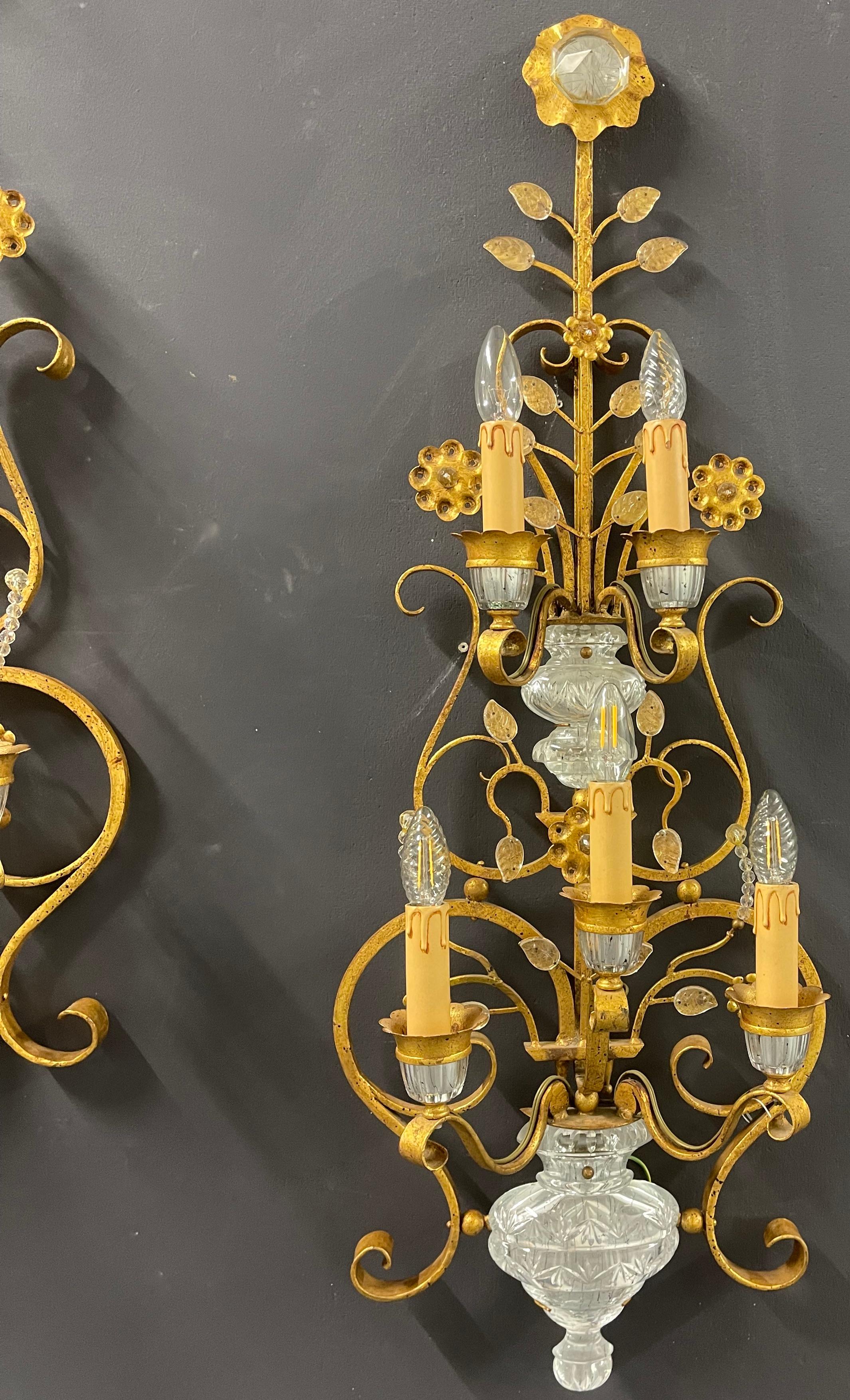 Hollywood Regency Outstanding, Impressive and Rare Huge wall  sconces by Maison Bagues For Sale