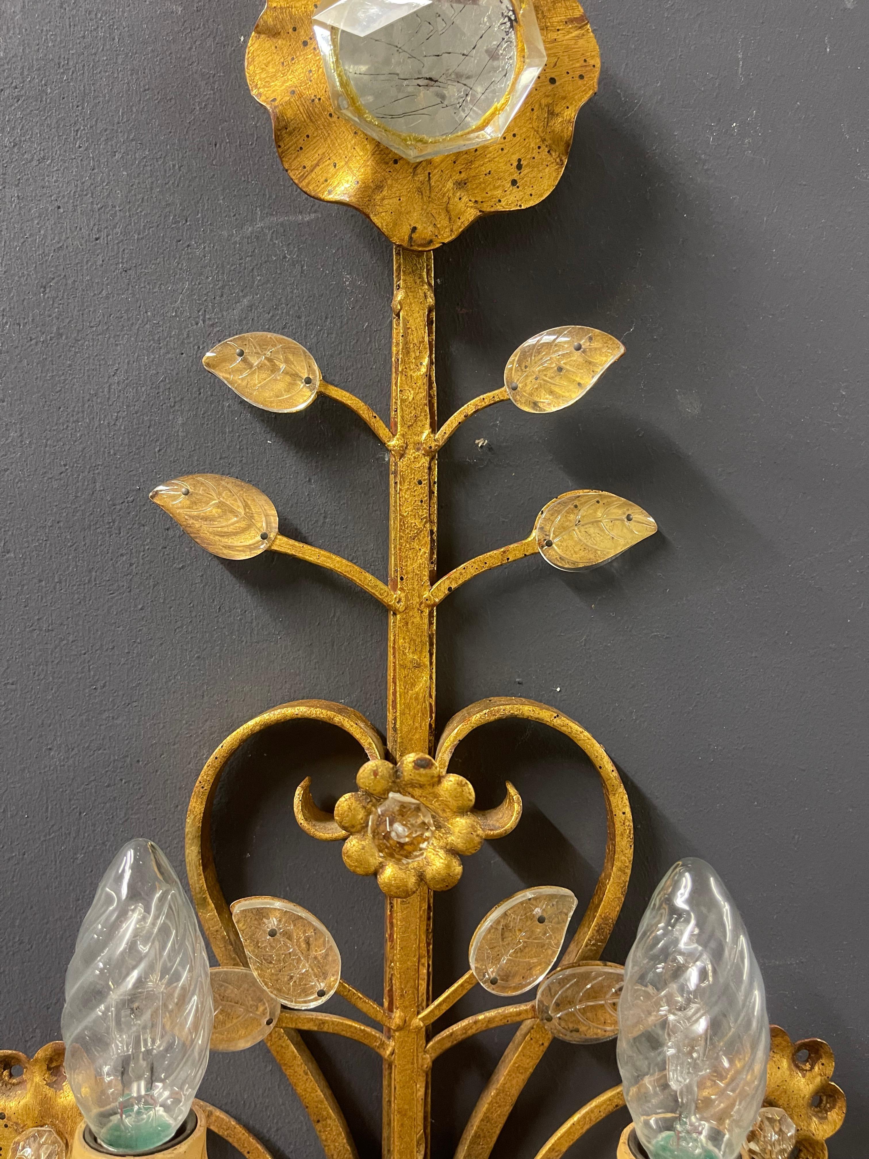 French Outstanding, Impressive and Rare Huge wall  sconces by Maison Bagues For Sale