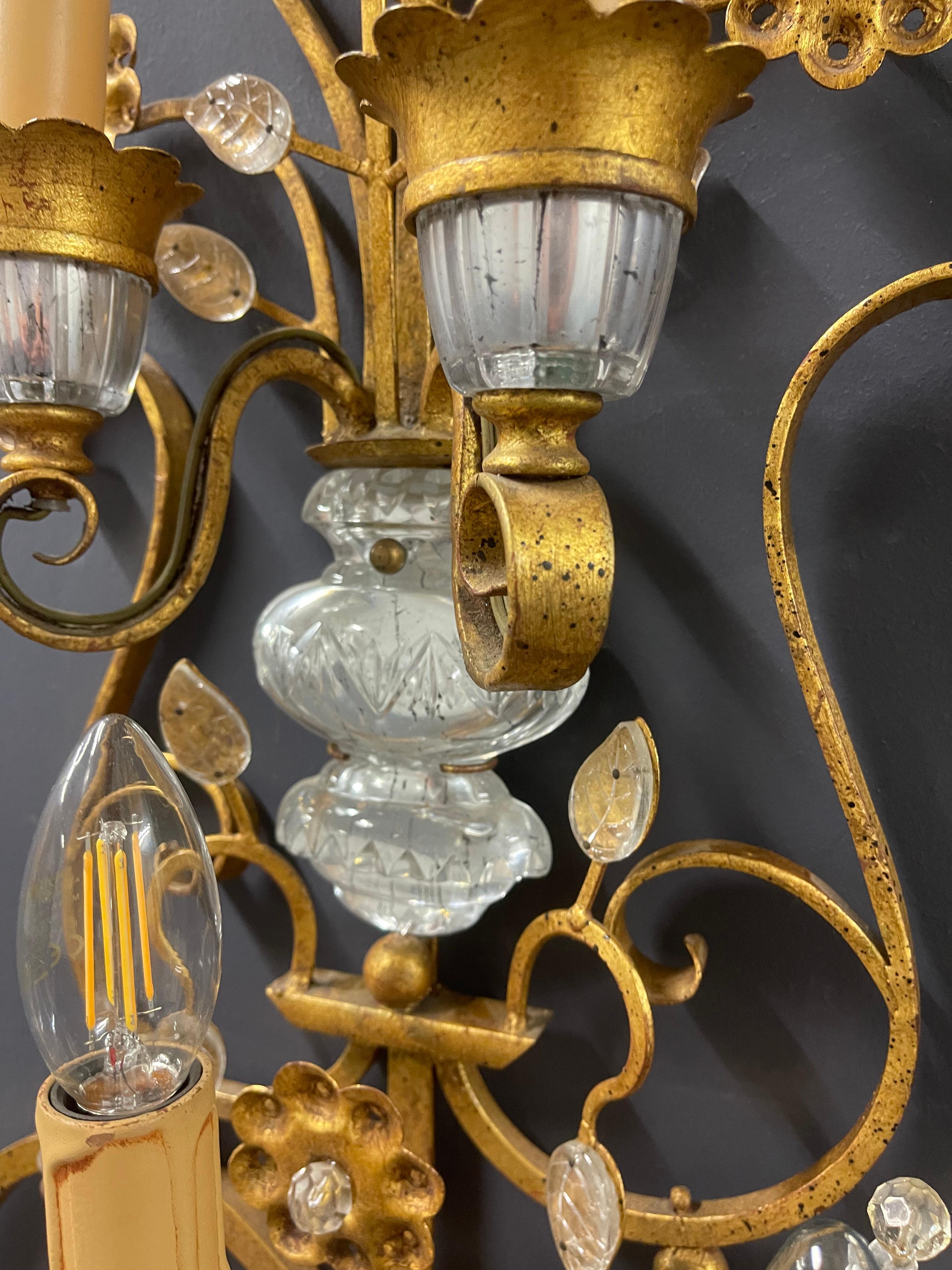 Gilt Outstanding, Impressive and Rare Huge wall  sconces by Maison Bagues For Sale