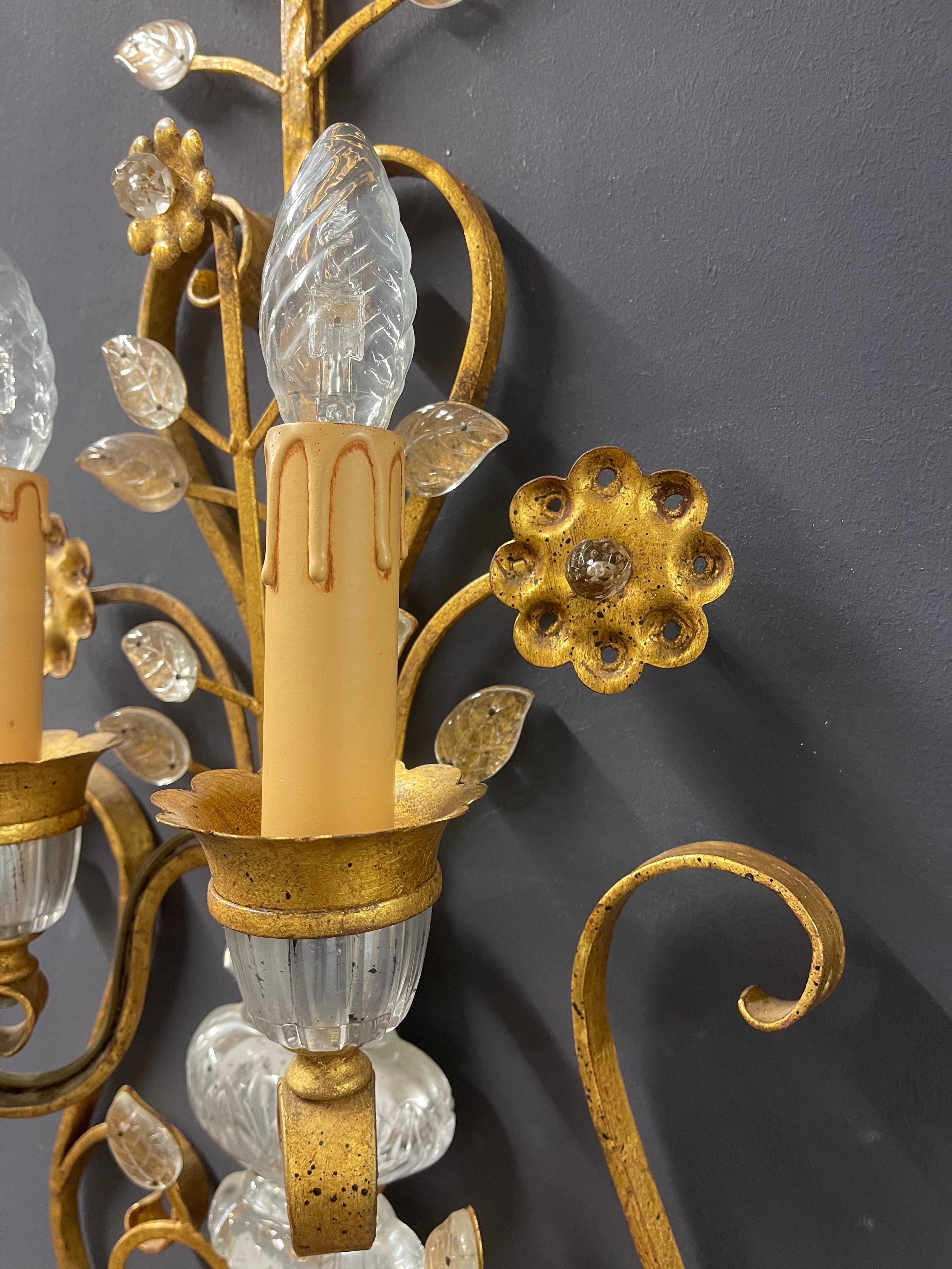 Late 20th Century Outstanding, Impressive and Rare Huge wall  sconces by Maison Bagues For Sale