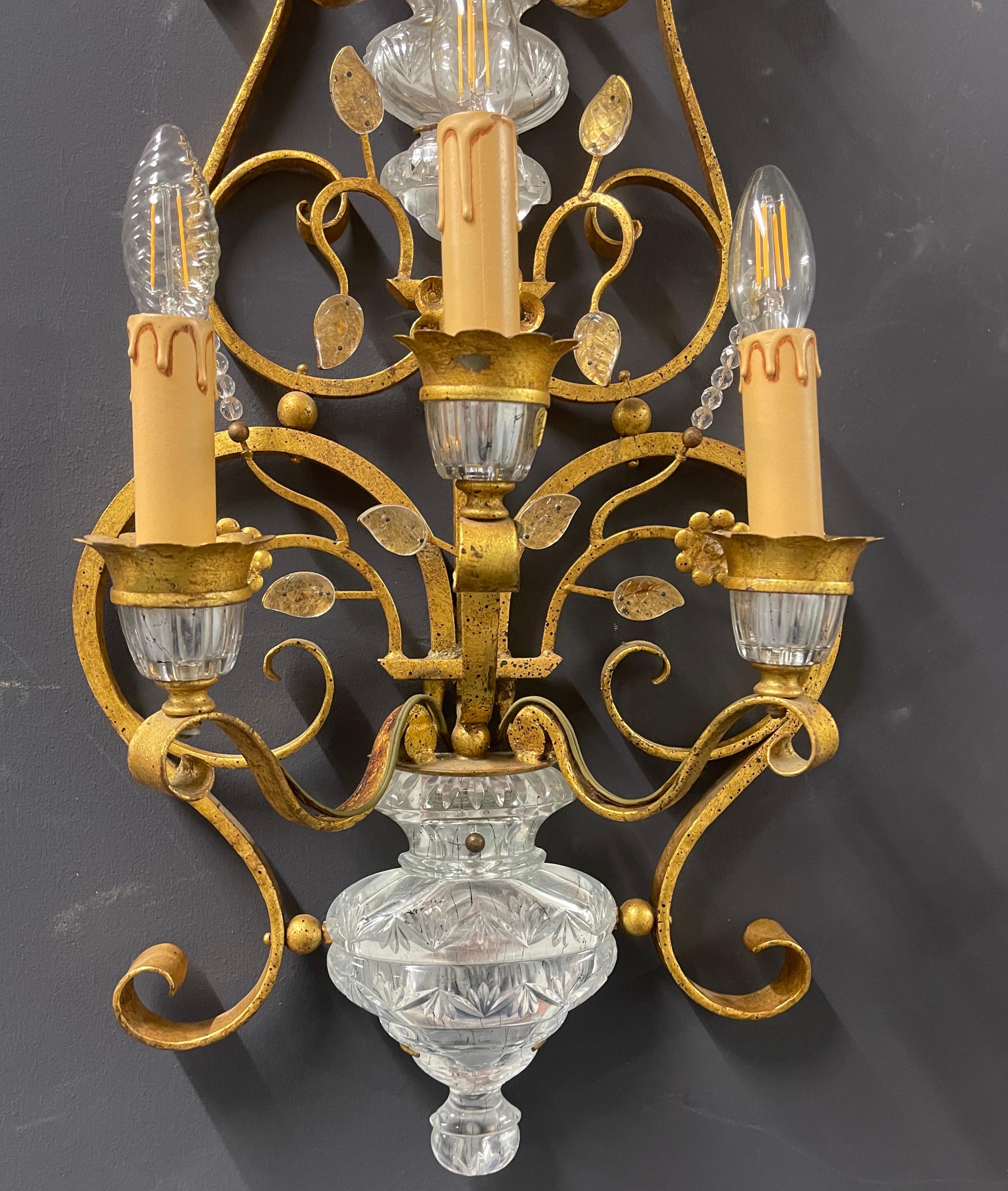 Outstanding, Impressive and Rare Huge wall  sconces by Maison Bagues For Sale 1