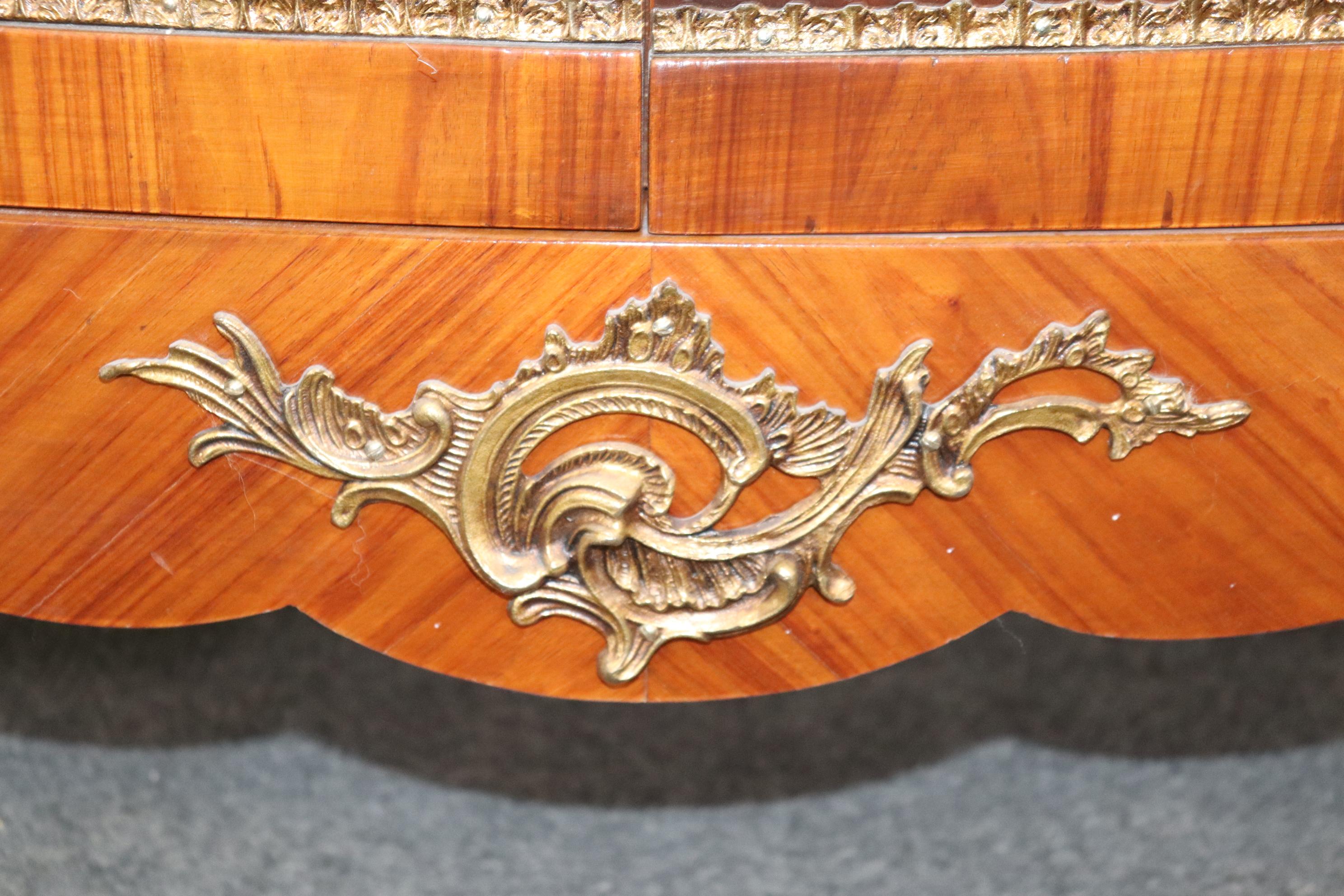 Outstanding Inlaid Bronze Mounted French Louis XV Style Sideboard Circa 1960 11