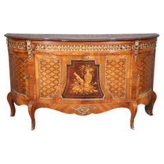 Outstanding Inlaid Bronze Mounted French Louis XV Style Sideboard Circa 1960