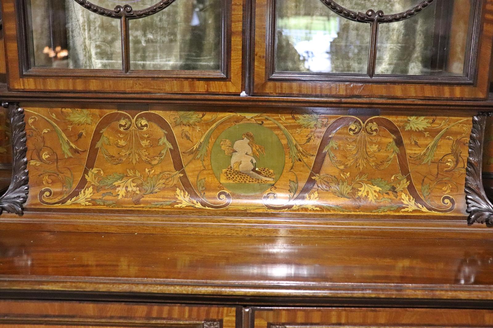 Outstanding Inlaid Edwardian China Cabinet or Vitrine Attr. Edwards and Roberts For Sale 8