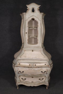 Outstanding Italian Venetian Rococo Paint Decorated Secretary Desk Circa 1920