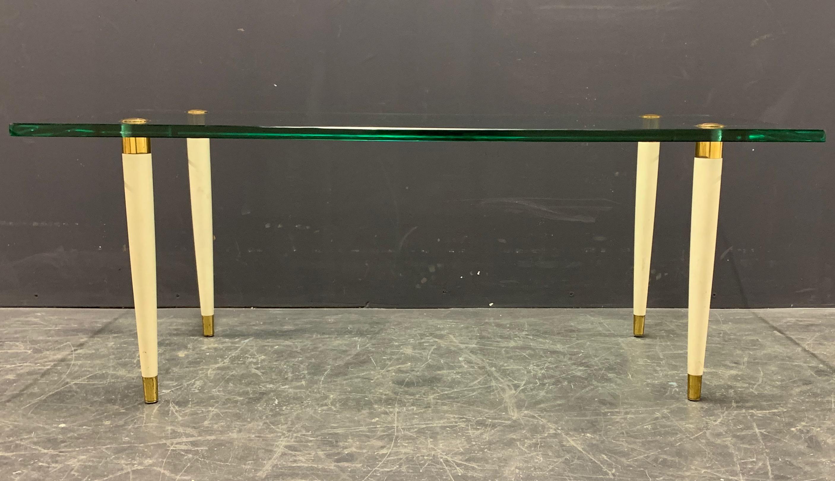 Mid-Century Modern Outstanding Italien Coffee Table with Massive Glass Top by Fontana Arte For Sale