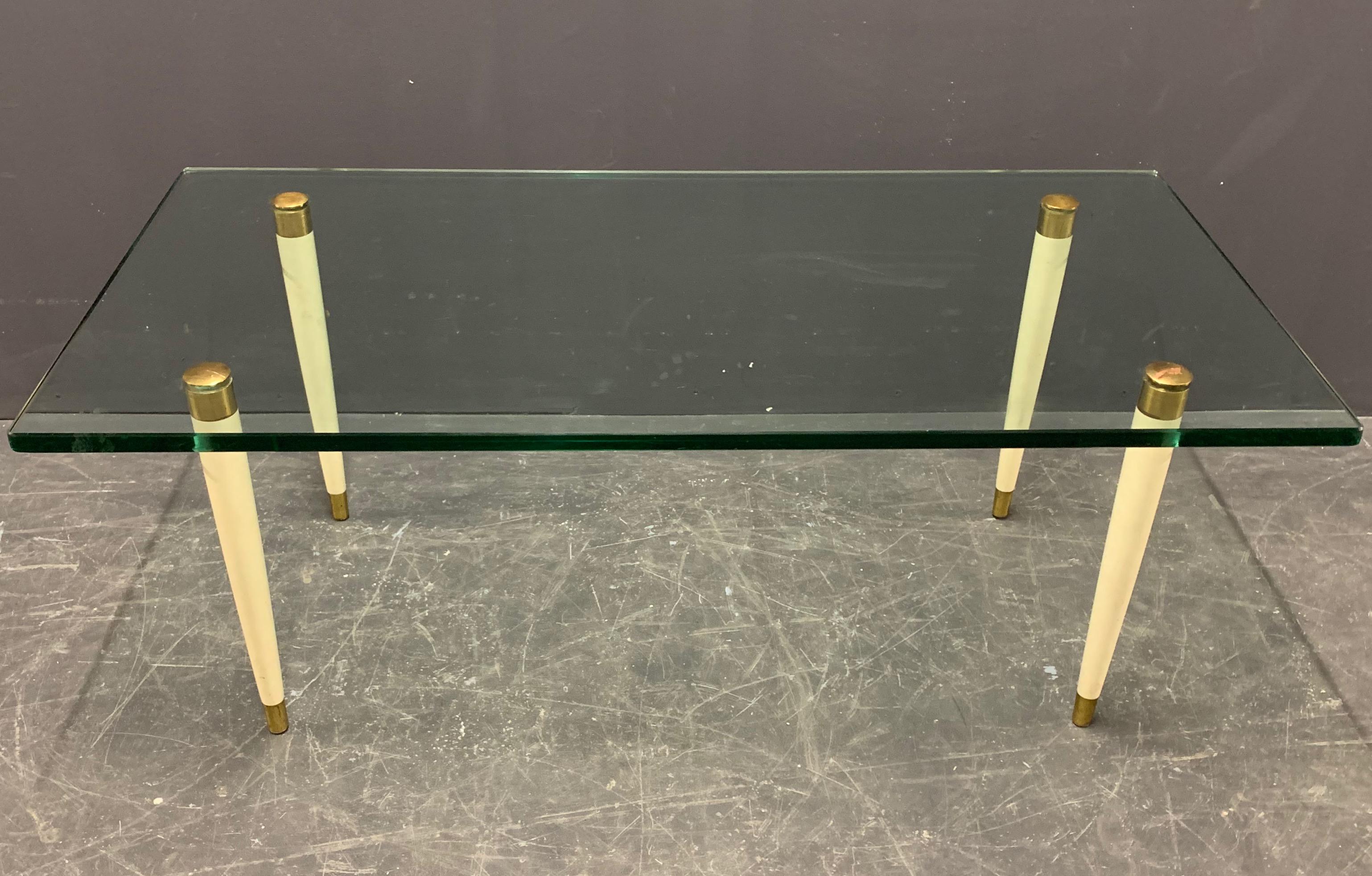 Table basse italienne avec plateau en verre massif de Fontana Arte en vente 3