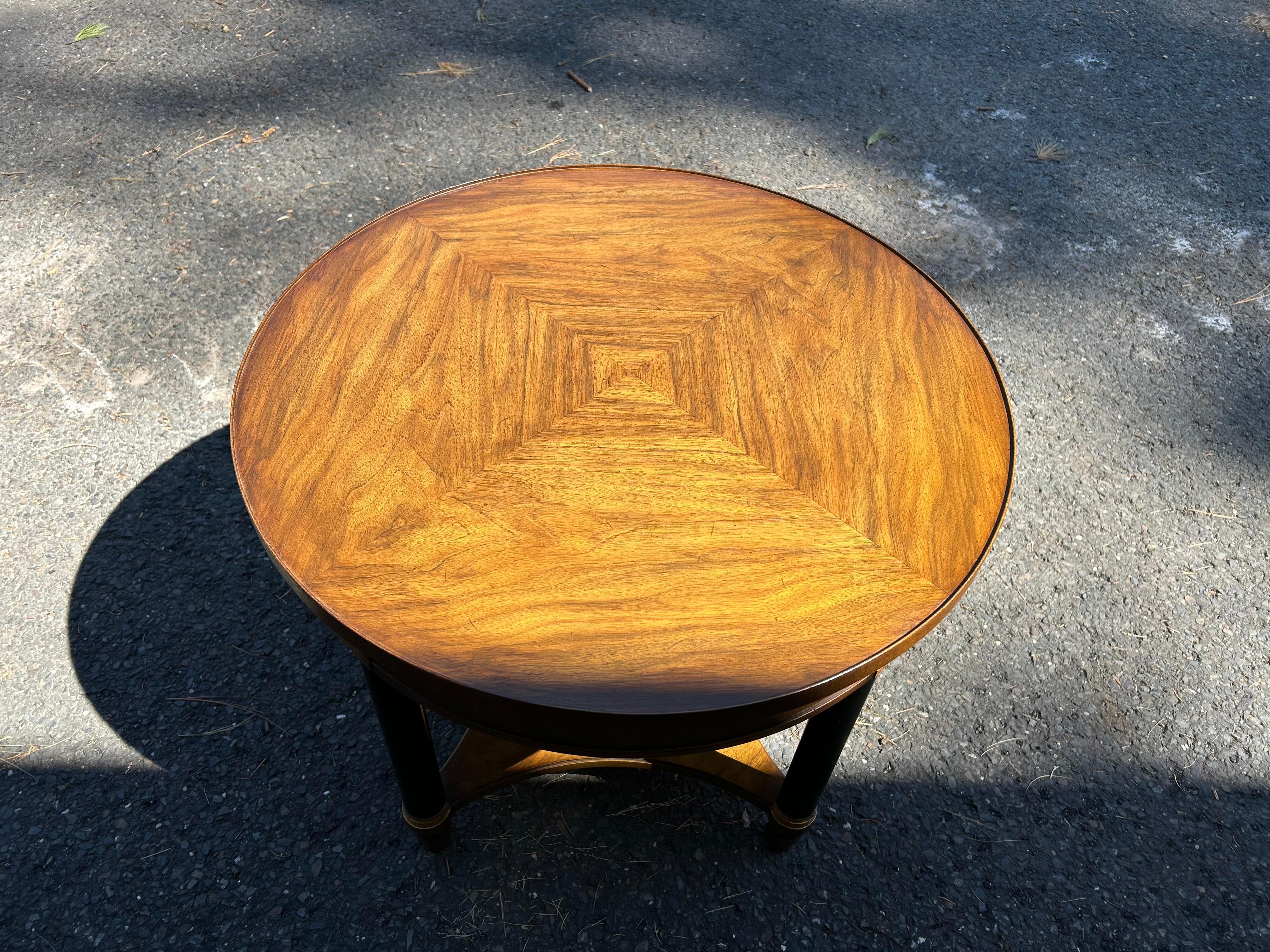 Outstanding John Widdicomb Attr. Round Walnut Side Table Mid-Century Modern For Sale 6