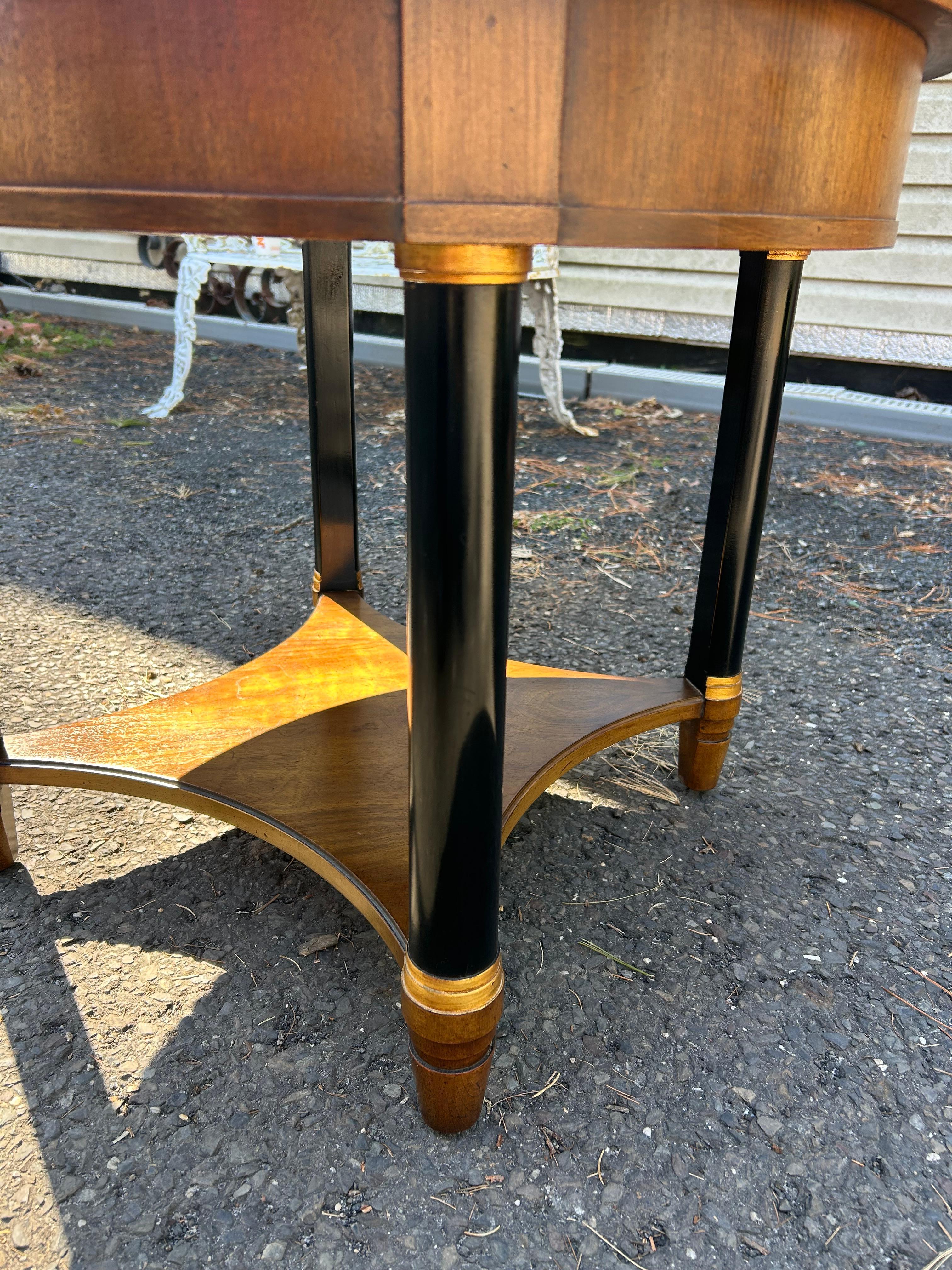 Outstanding John Widdicomb Attr. Round Walnut Side Table Mid-Century Modern For Sale 1