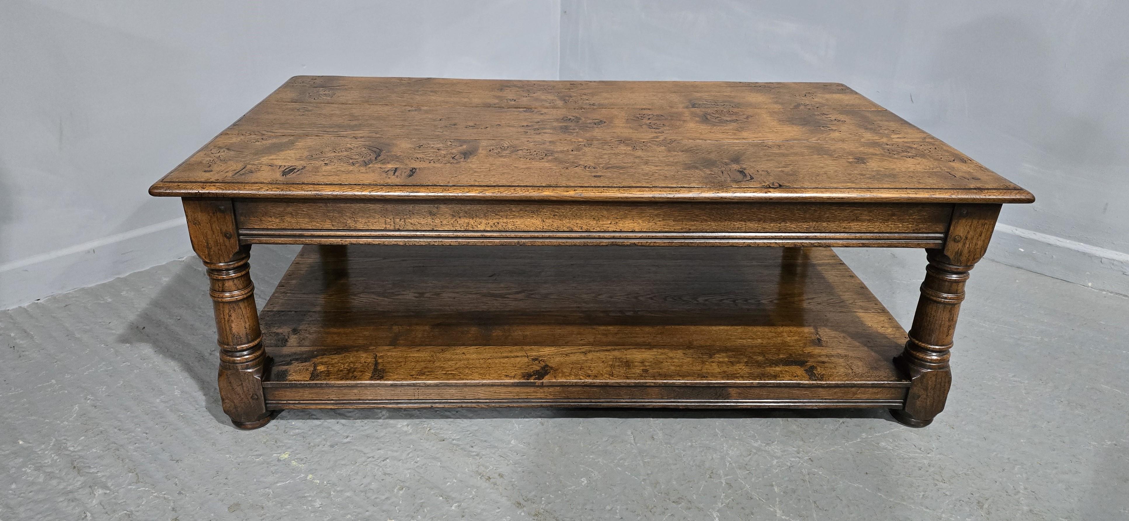 Jacobean Outstanding Large Burr Oak Coffee Table