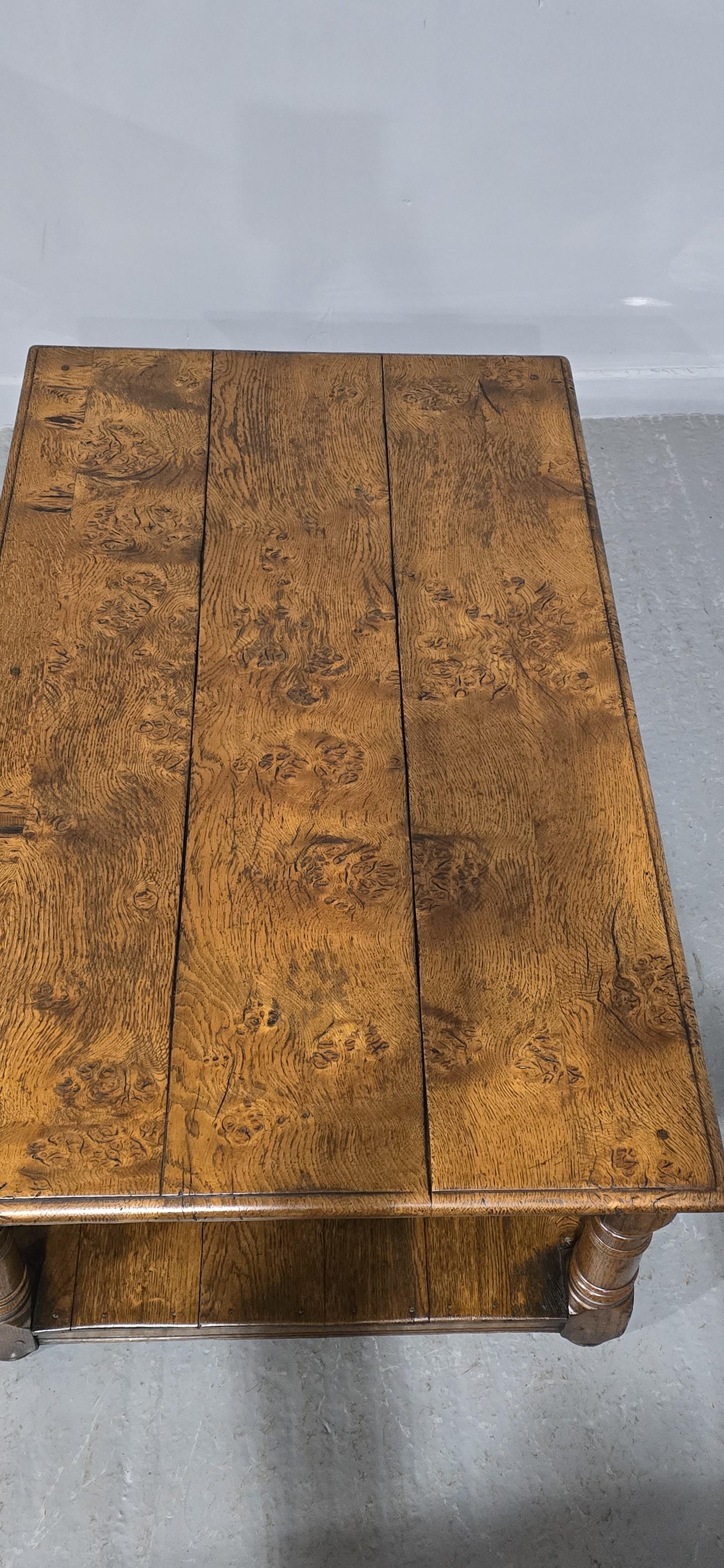 Outstanding Large Burr Oak Coffee Table 3