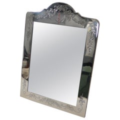 Outstanding Large Engraved Sterling Silver Photograph Frame, 1908