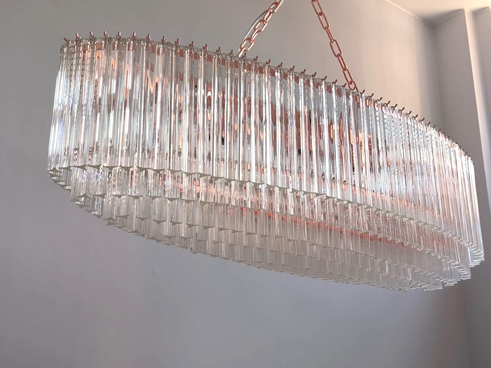 Eccezionale lampadario in vetro di Murano multicolore a forma ovale di grandi dimensioni in vendita 12