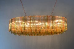 Outstanding Large Oval Shaped Multi-Color Triedi Murano Glass Chandelier