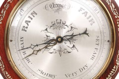 Outstanding Large Rosewood Inlaid Mother-of-Pearl Banjo Barometer