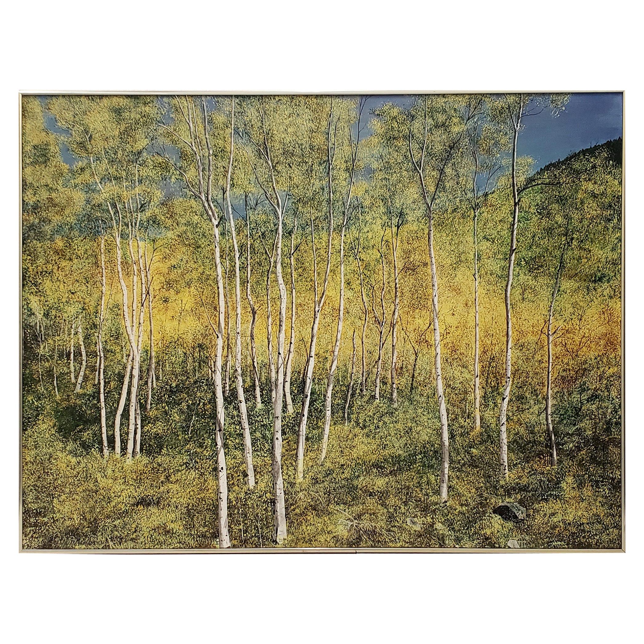 Outstanding Large Scale "Birch Forest" Original Painting by Kirchgessner