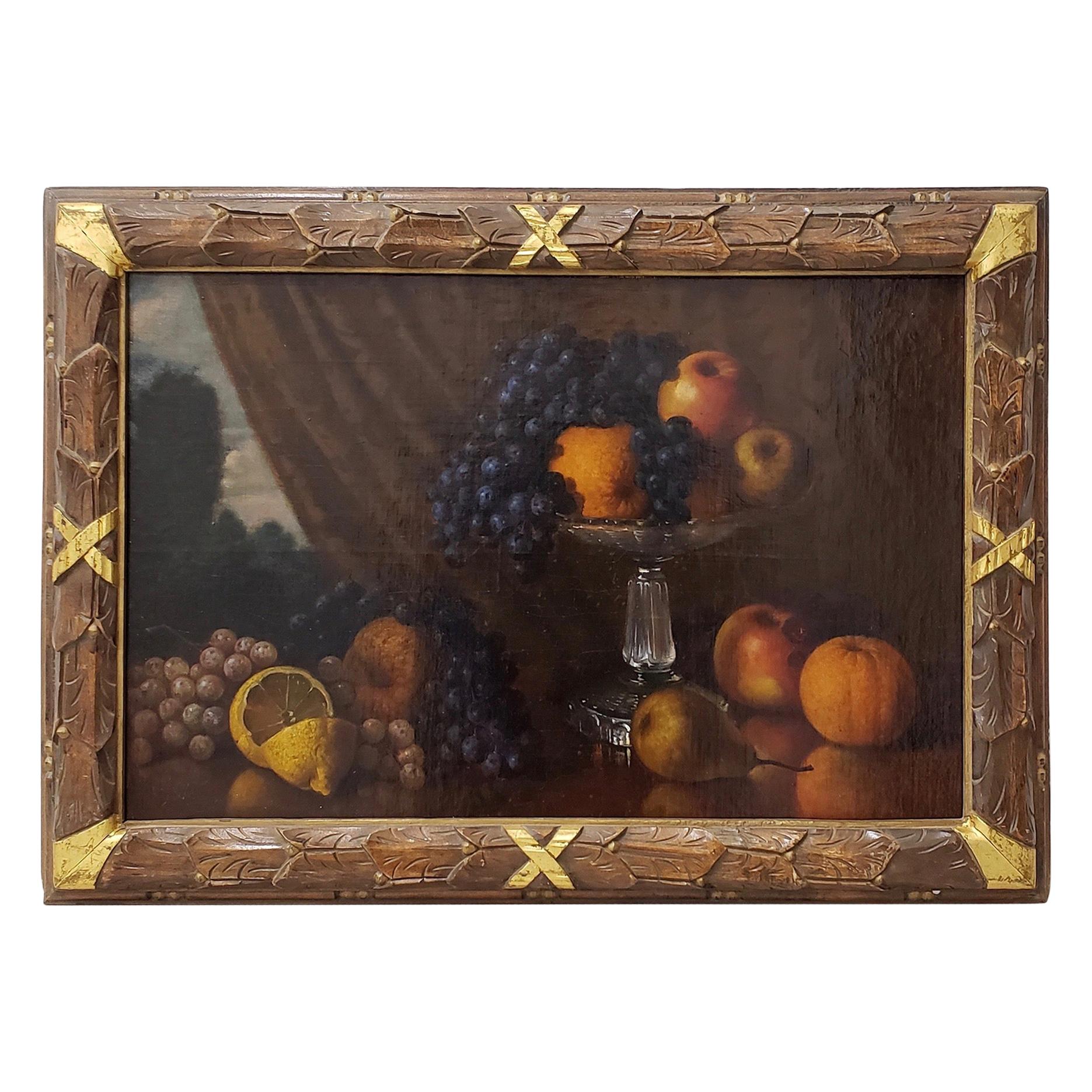 Late 19th Century Still Life With Fruit Oil Painting, circa 1880