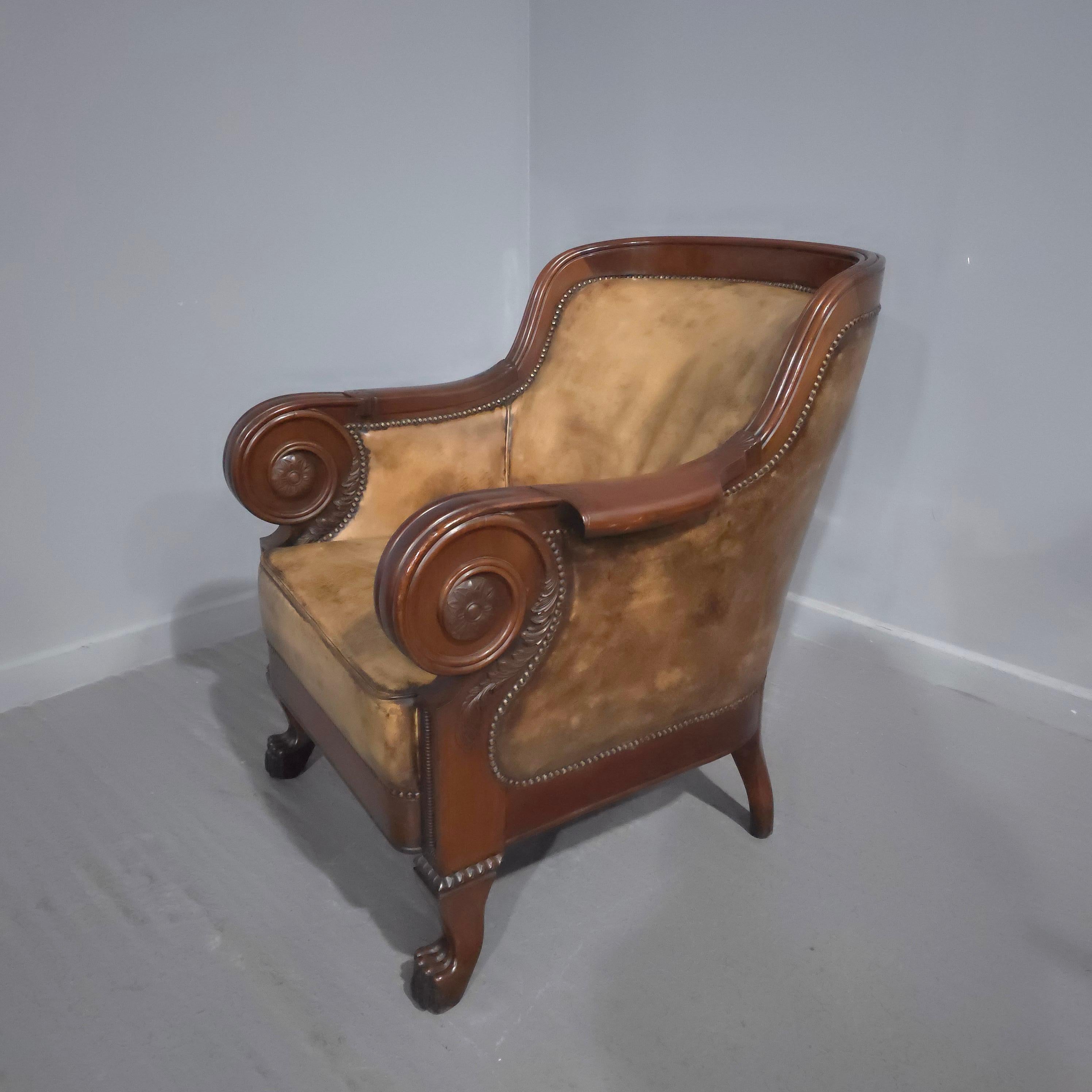 Anglais Outstanding Library Chair in the Manner of George Bullock en vente
