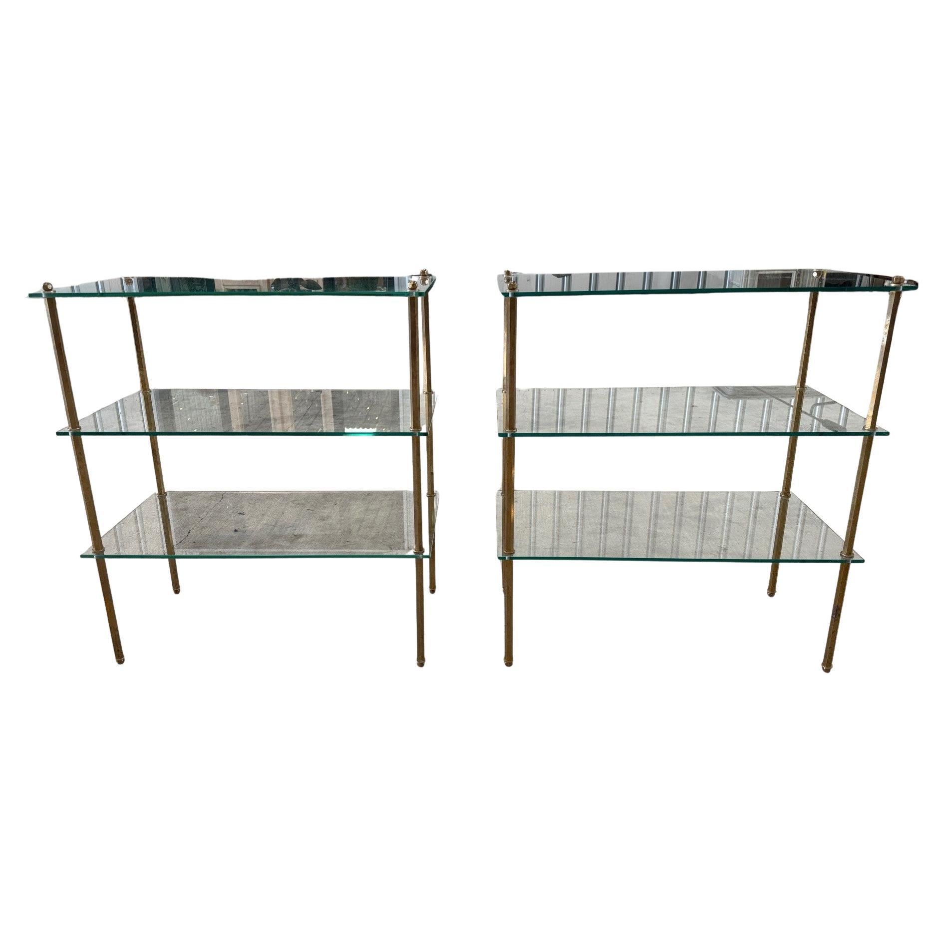 French Outstanding Mid-20th Century Maison Jansen Pair Of Etageres For Sale