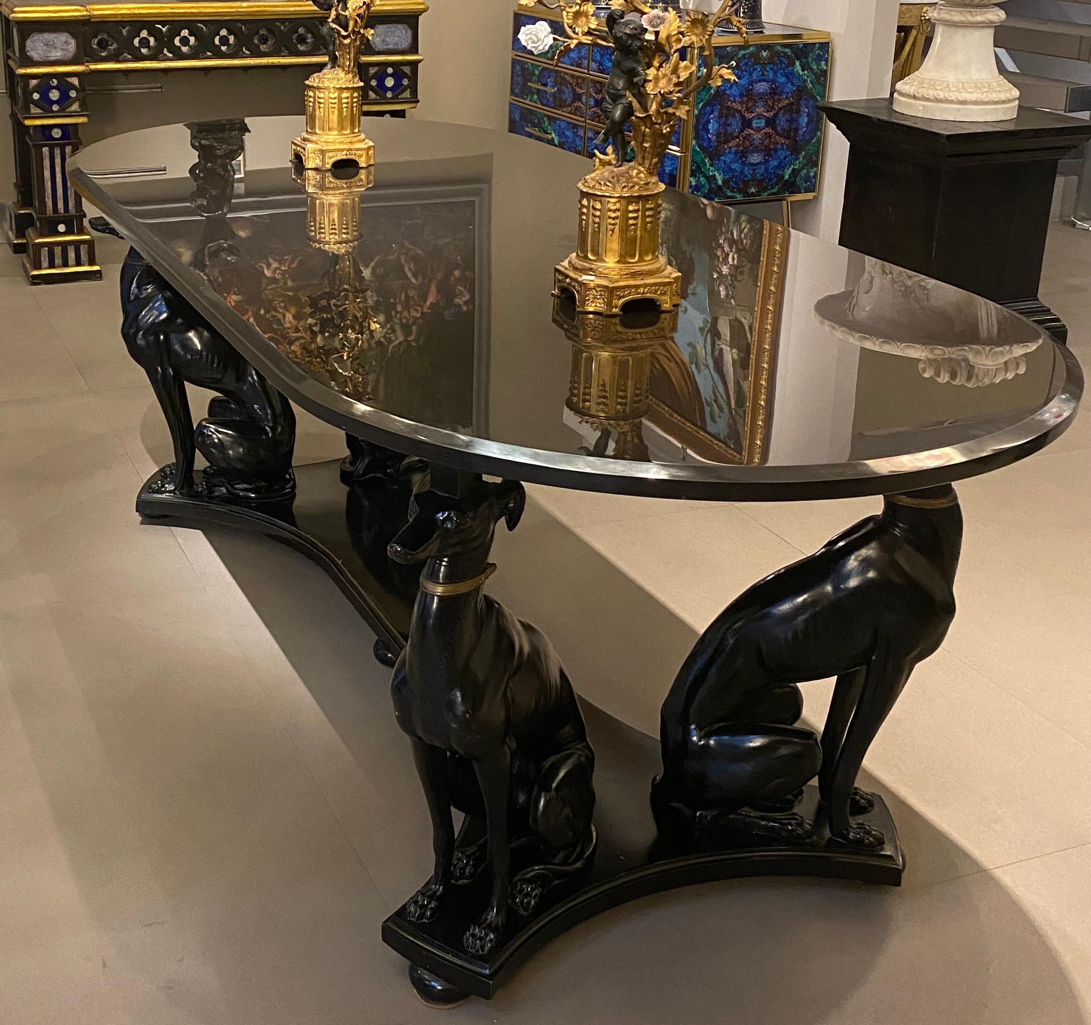 Outstanding Mid -Century Bronze and Belgian Black Marble Dining or Center Table  4
