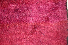 Outstanding Mid-Century Modern Moroccan Berber Monochrome Red Beni Mguild Rug