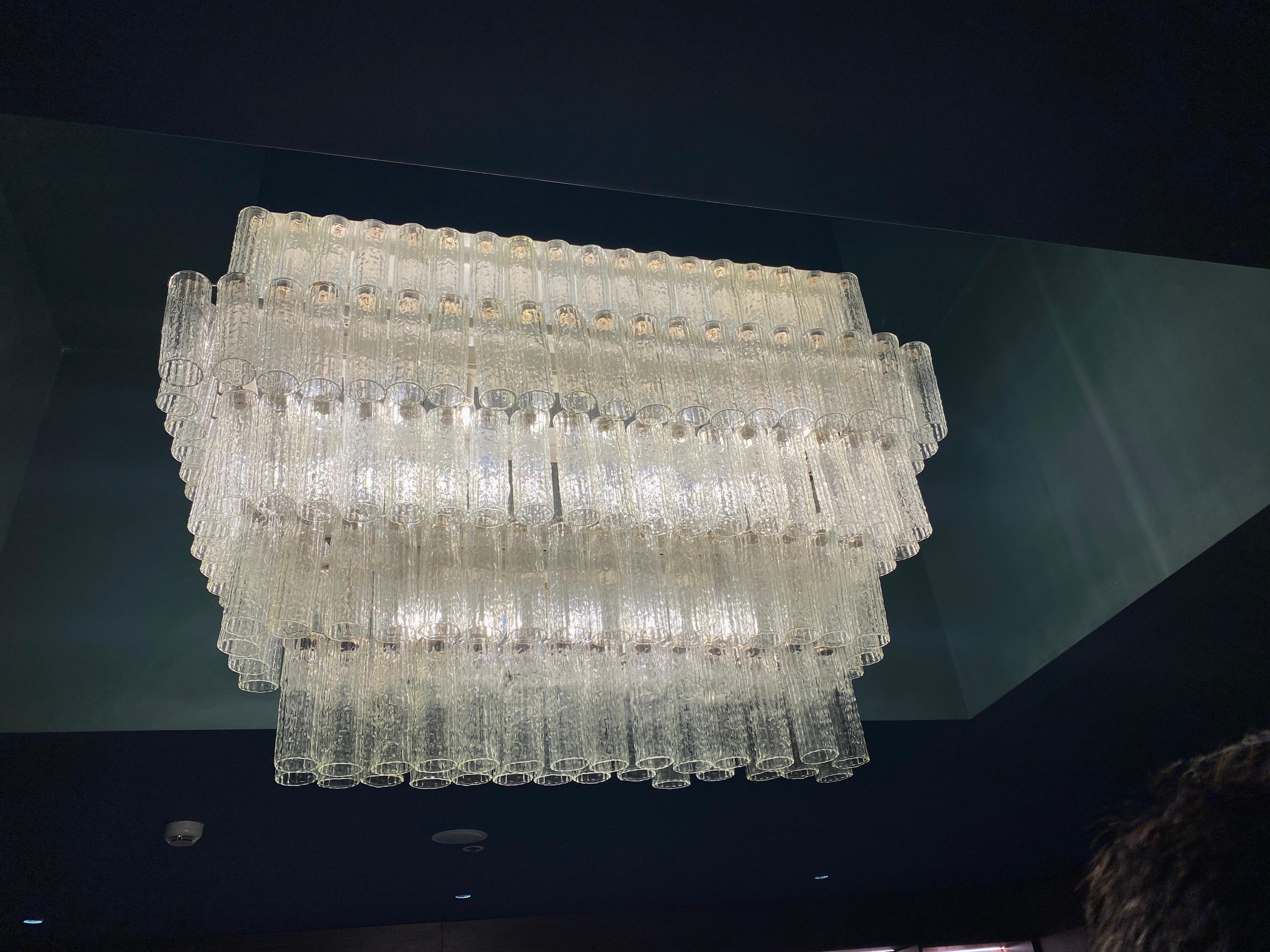 Blown Glass Outstanding Monumental  Murano Chandelier, 1980' For Sale