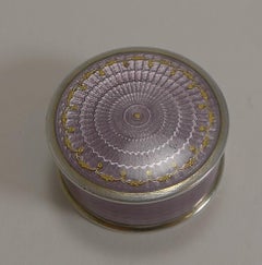 Outstanding Norwegian Sterling, 930 Silver and Enamel Pill Box by Marius Hammer