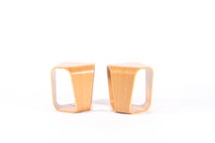 Outstanding Oak Side Tables By Enrico Cesana For Busnelli * FREE GLOBAL DELIVERY