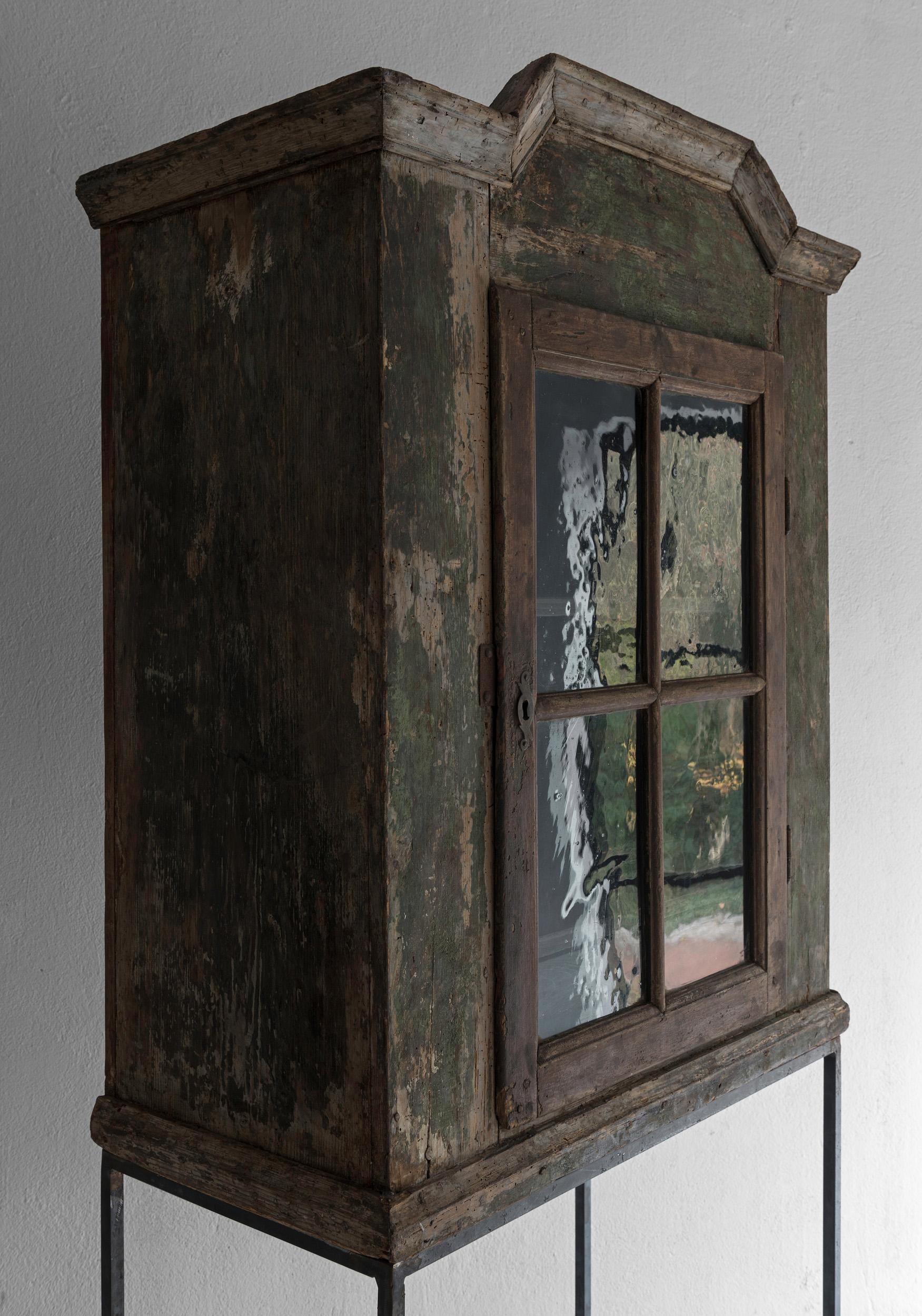 Mid-18th Century Outstanding Original 18th Century Cabinet on Modern Steel Stand