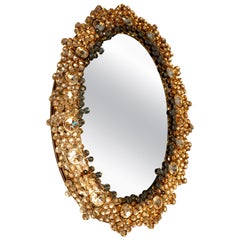 Outstanding Oval Illuminated Palwa Crystal Glass Mirror