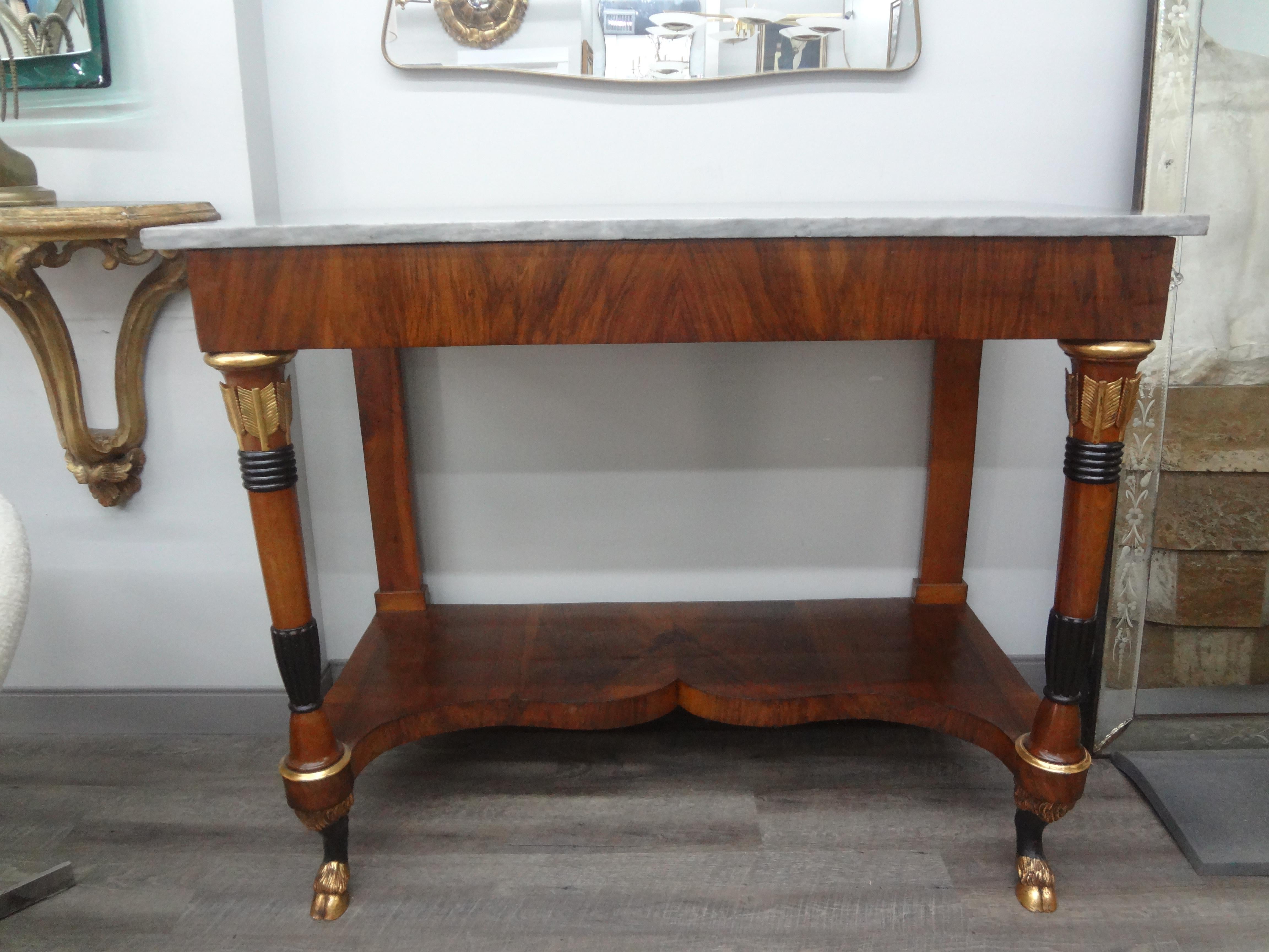 Early 19th Century Outstanding Pair of 19th Century Italian Empire Console Tables For Sale