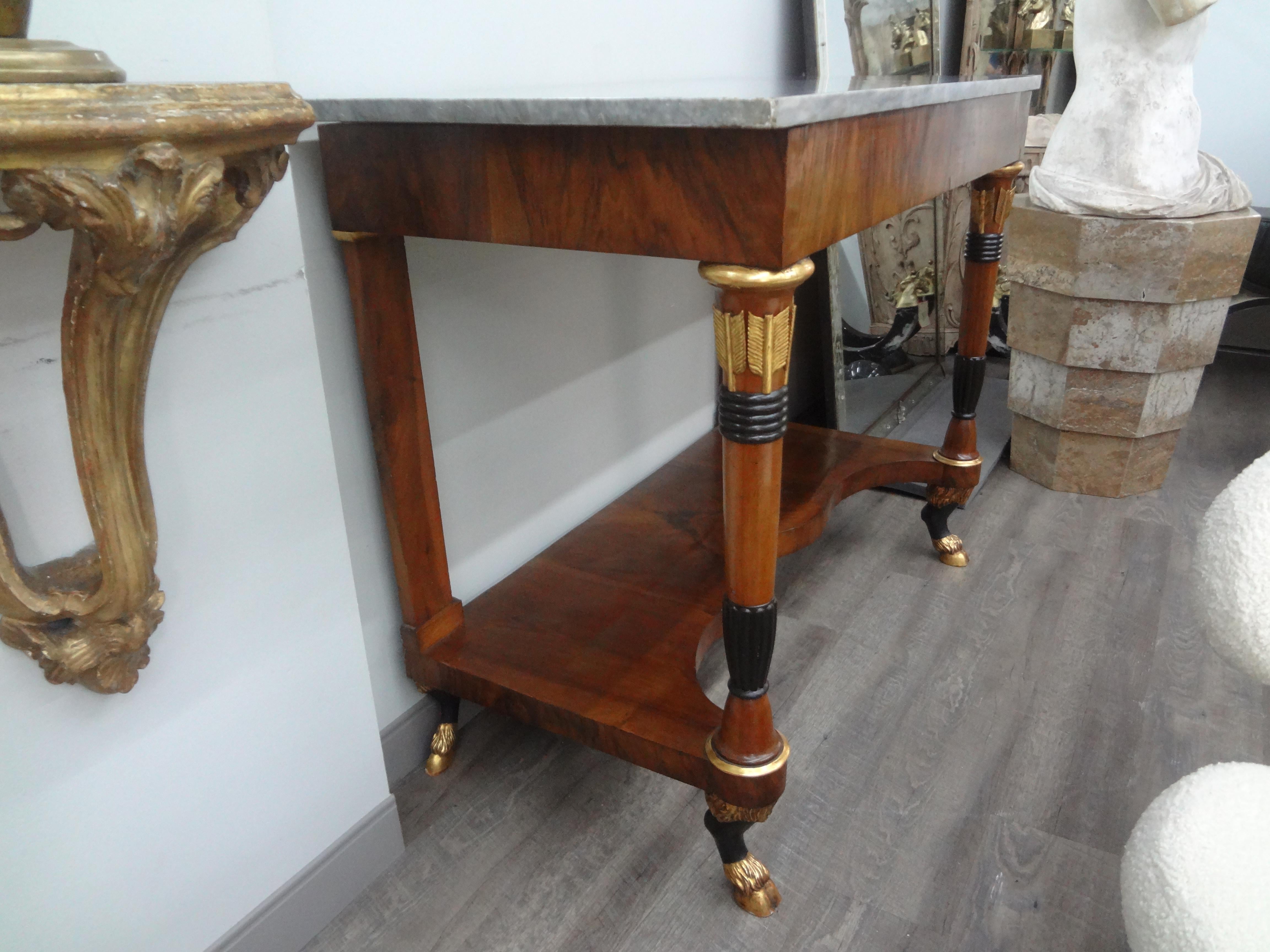 Outstanding Pair of 19th Century Italian Empire Console Tables For Sale 4