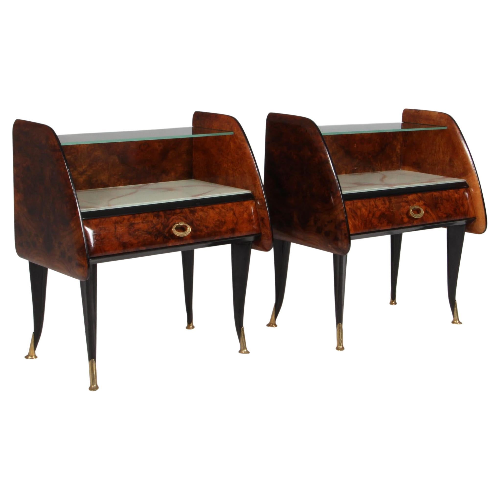 Outstanding Pair of Italian Night Stands/End Tables For Sale