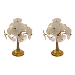 Hervorragendes Paar italienischer Tischlampen aus Murano-Glas, Italien 1960er Jahre