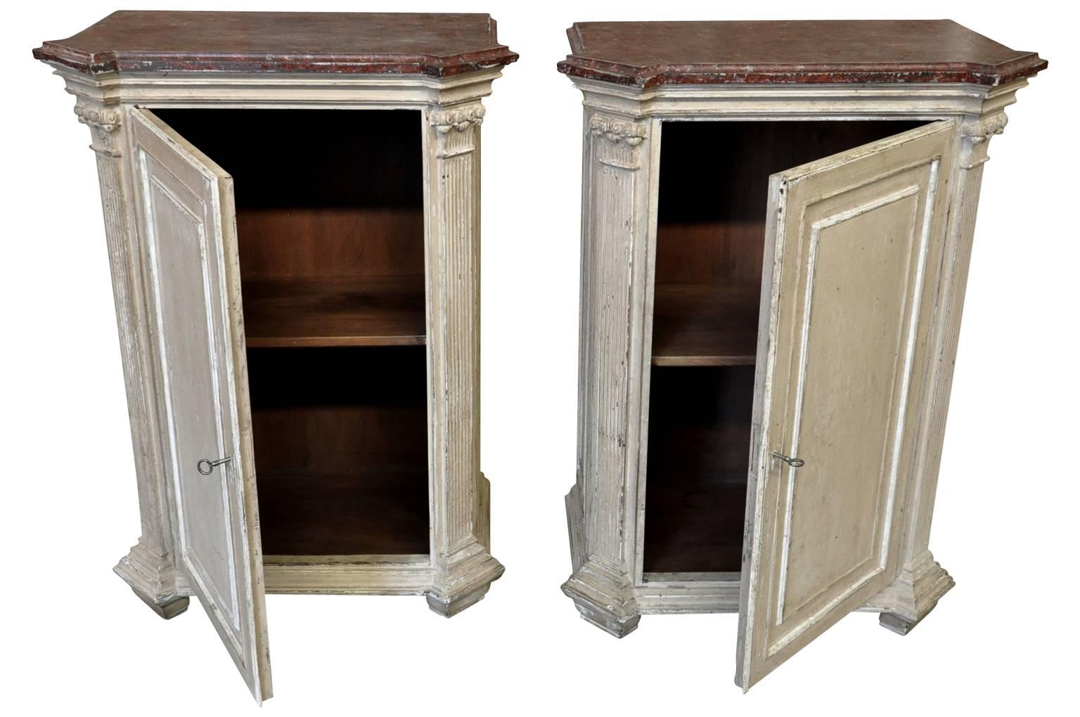 French Outstanding Pair of Louis XVI Style Side Cabinets