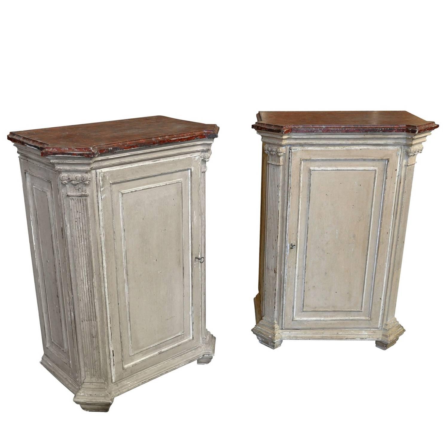 Outstanding Pair of Louis XVI Style Side Cabinets