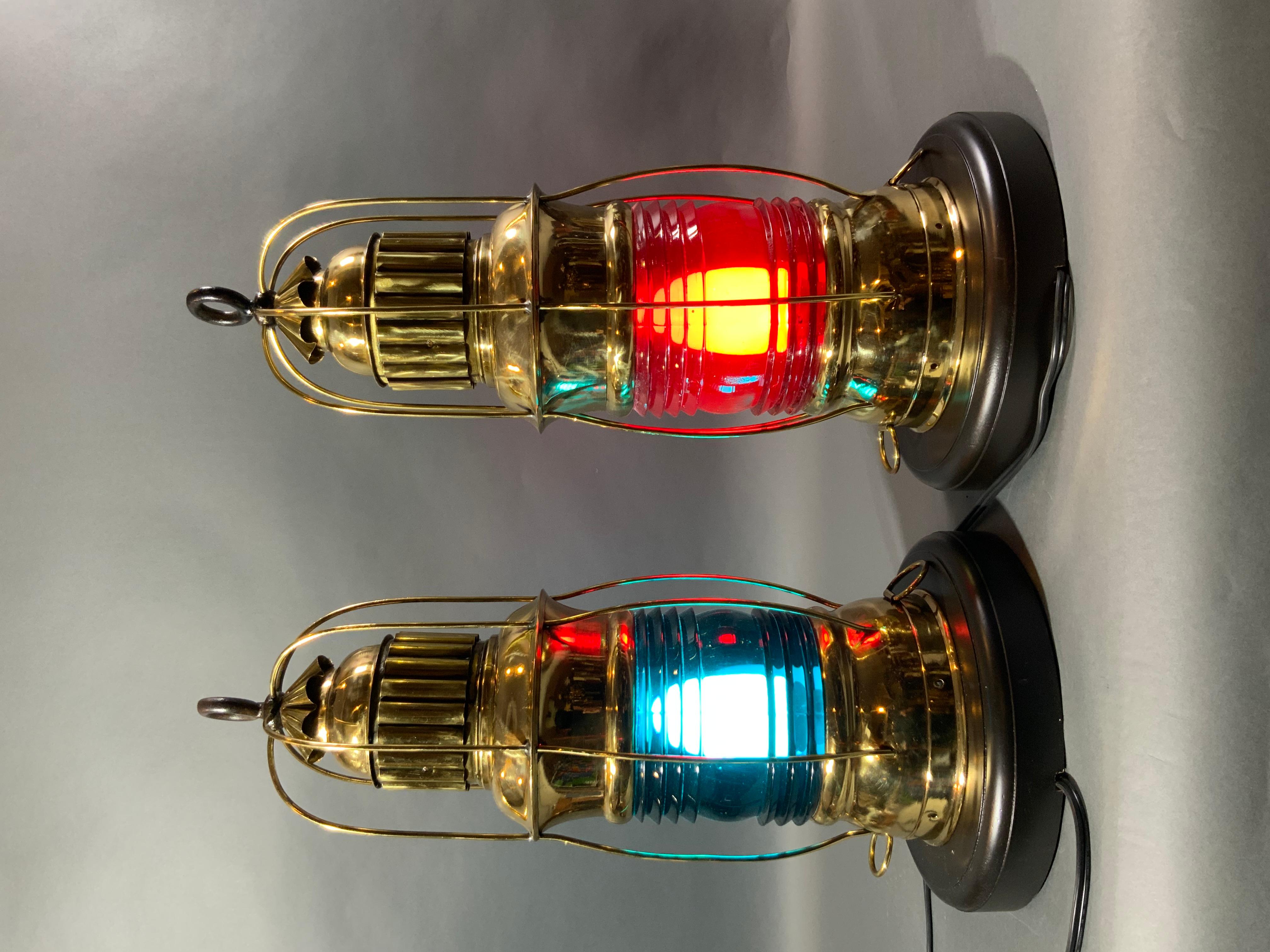 Outstanding Pair of Marine Lanterns by Peter Gray of Boston For Sale 5