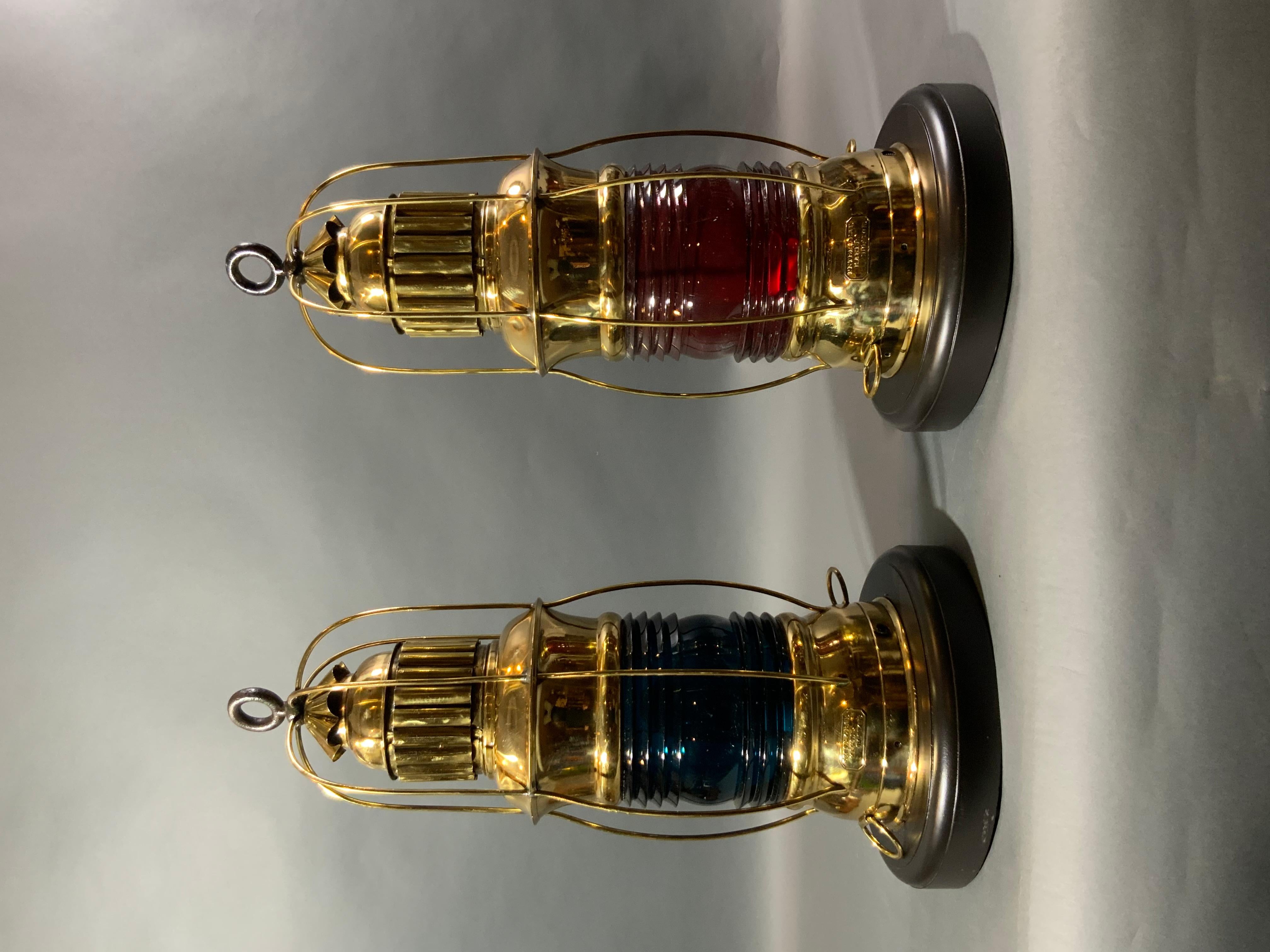 Outstanding Pair of Marine Lanterns by Peter Gray of Boston For Sale 7