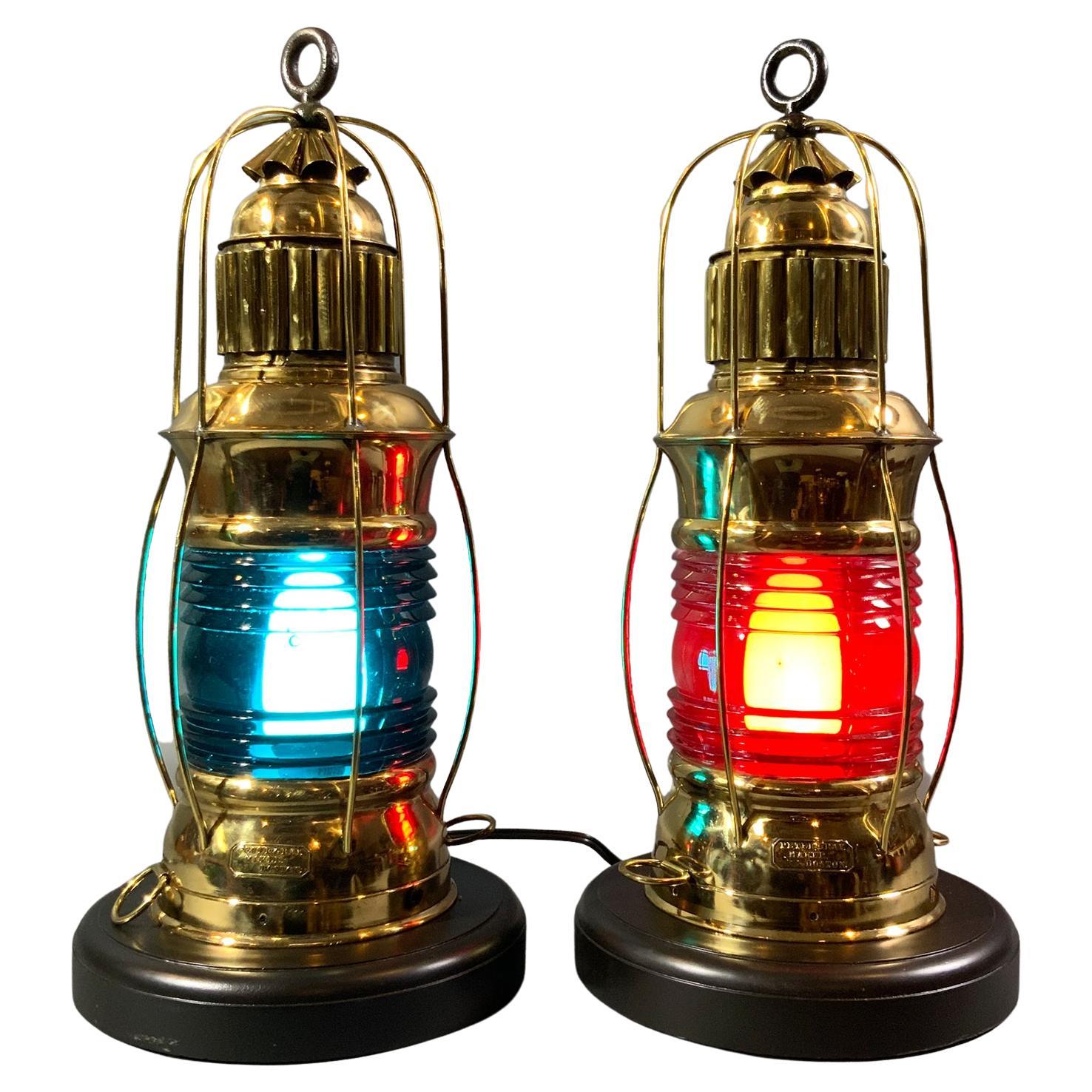 Outstanding Pair of Marine Lanterns by Peter Gray of Boston For Sale