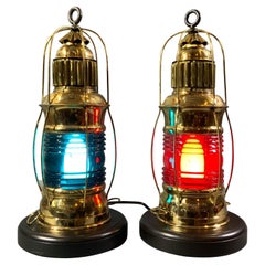 Antique Outstanding Pair of Marine Lanterns by Peter Gray of Boston