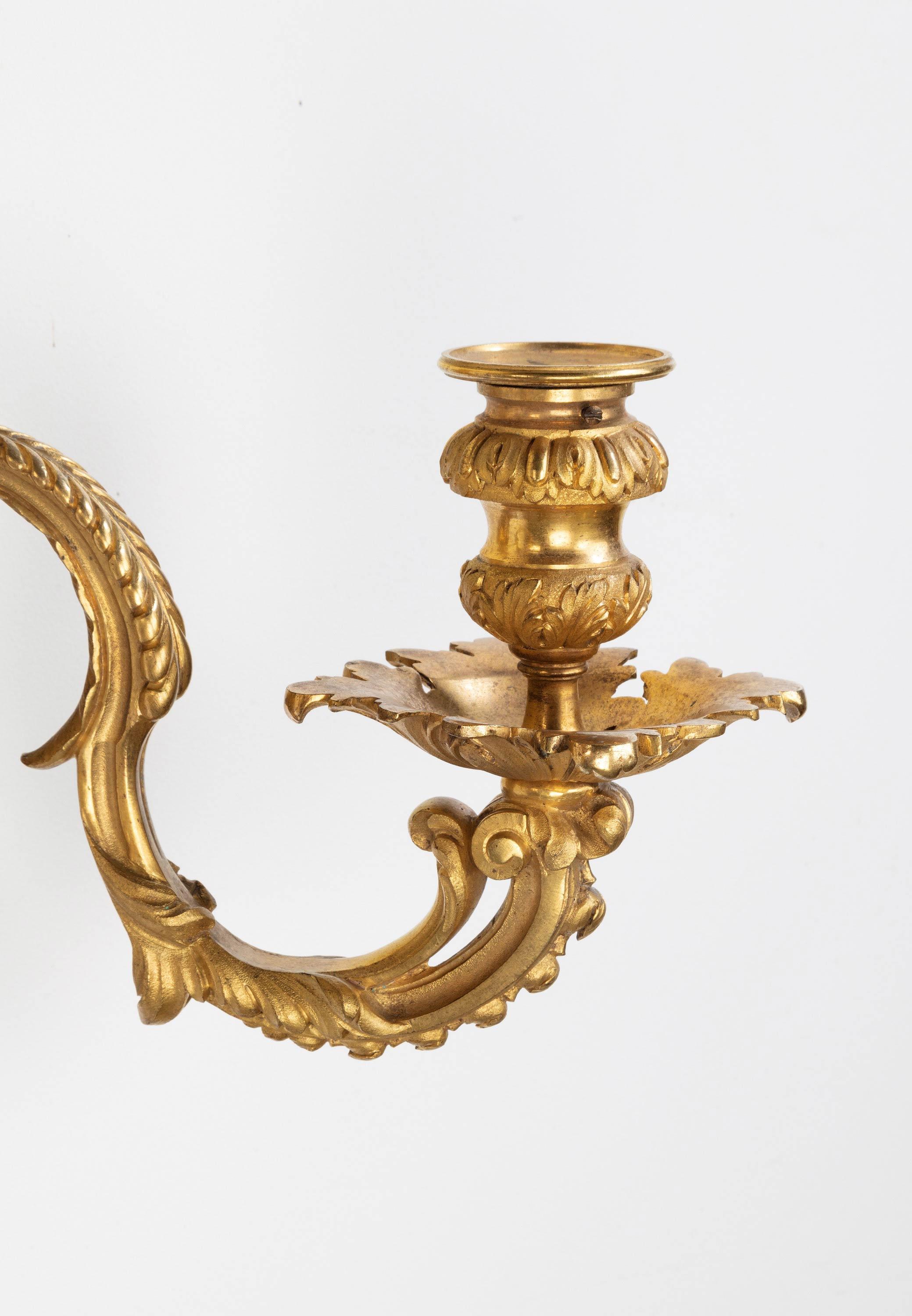 Baroque Outstanding Pair or Ormolu Wall Lights For Sale