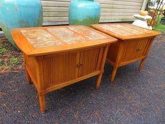Outstanding Pair Sophisticate By Tomlinson End Table Night Stands Mid-Century