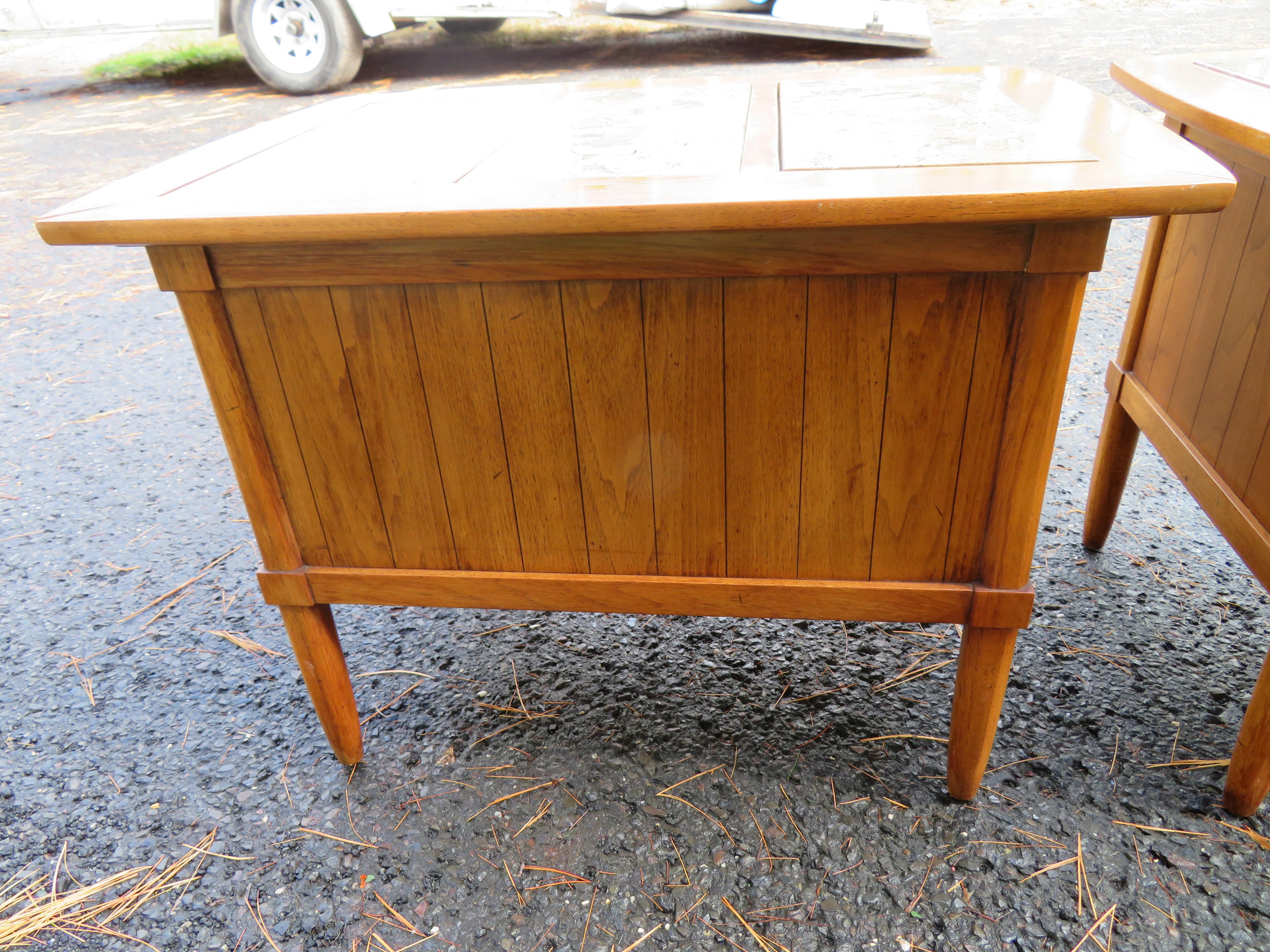 Brass Outstanding Pair Sophisticate By Tomlinson End Table Night Stands Mid-Century For Sale