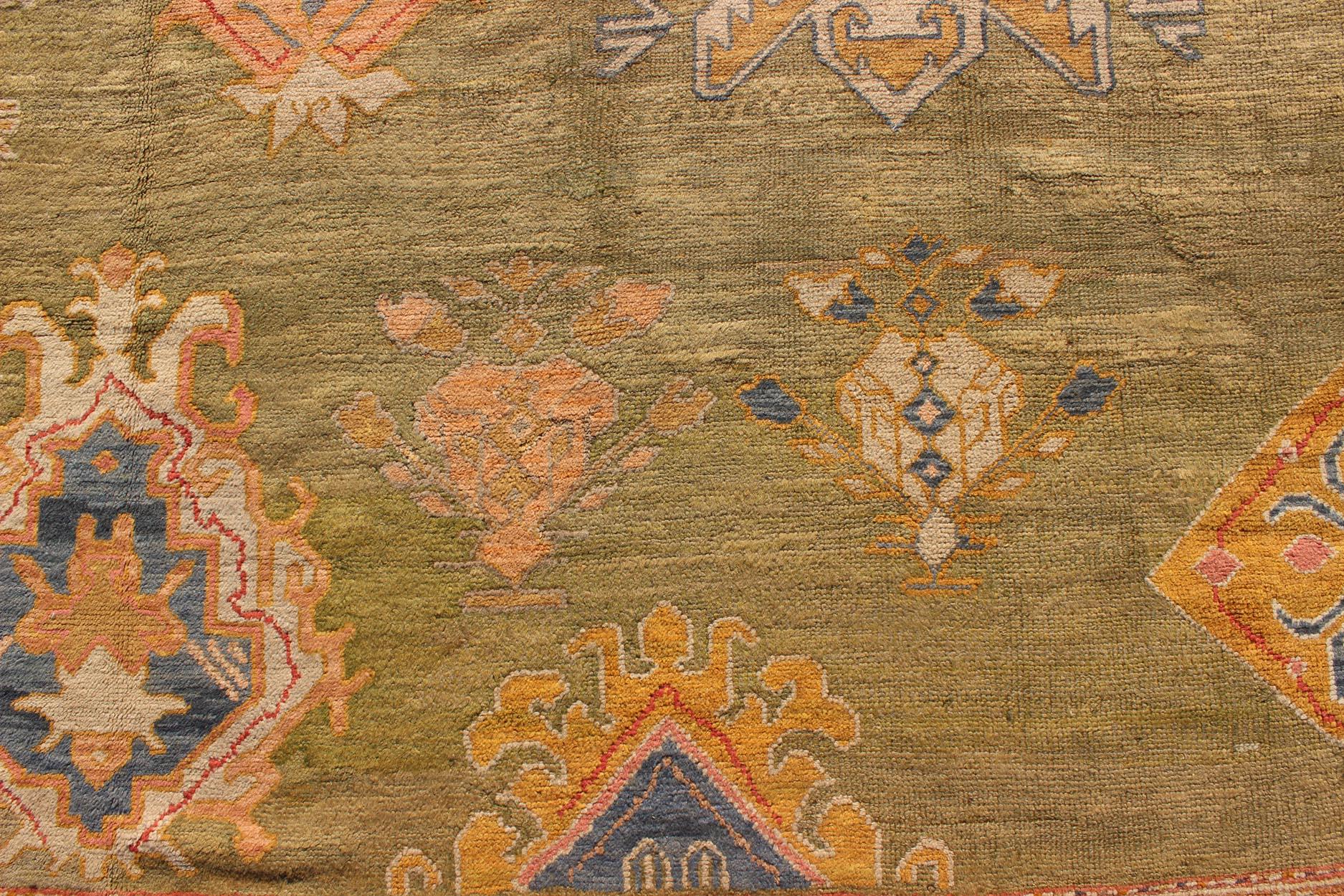 Hervorragender antiker Oushak-Teppich in Palastgröße im Angebot 4