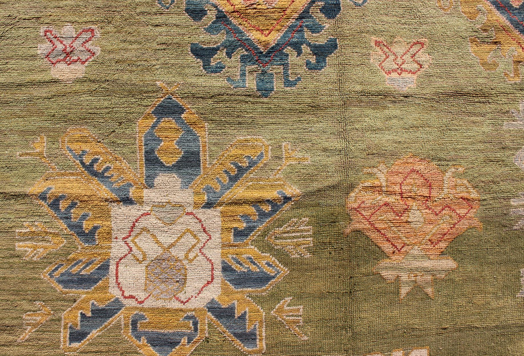 Hervorragender antiker Oushak-Teppich in Palastgröße im Angebot 5