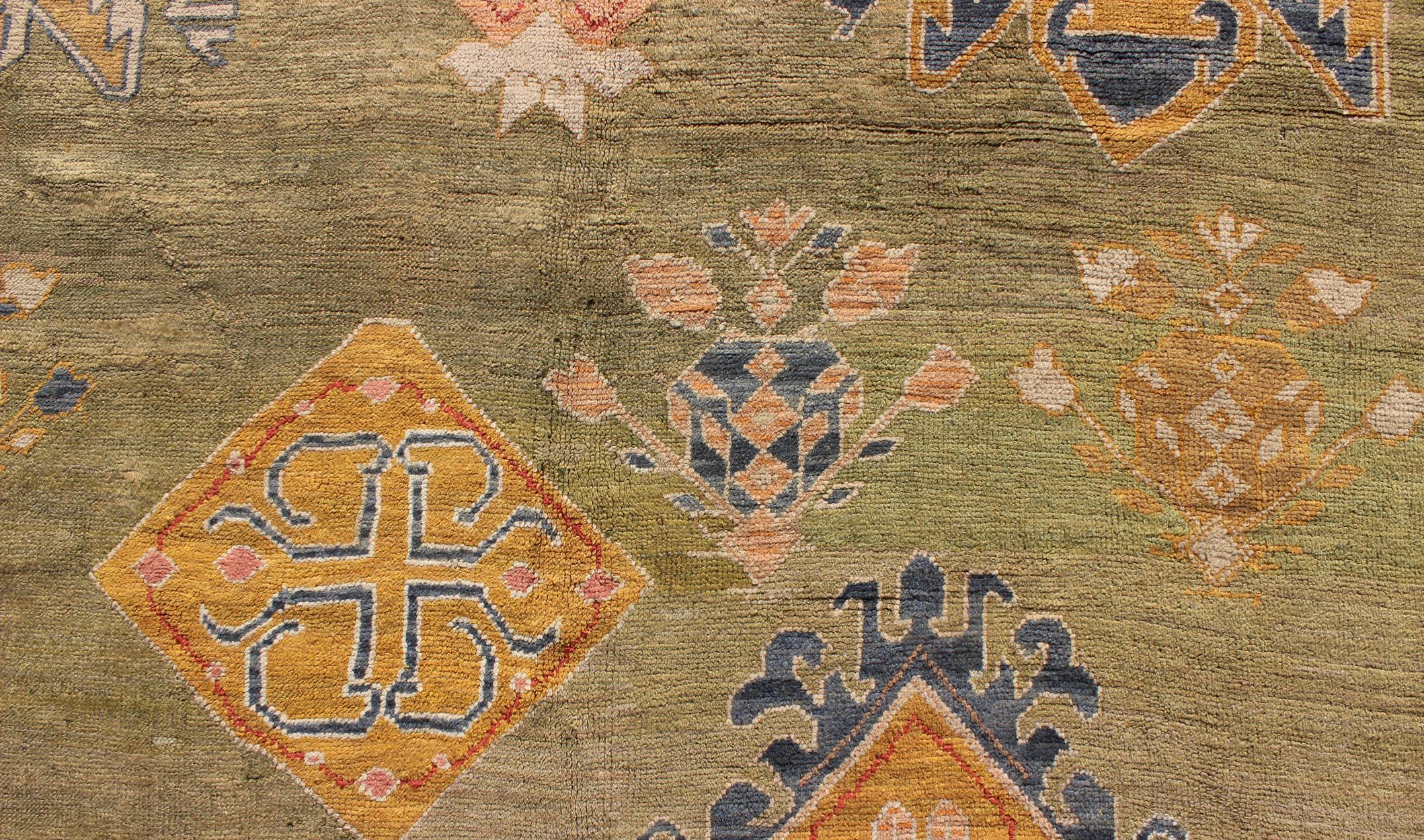 Hervorragender antiker Oushak-Teppich in Palastgröße im Angebot 8