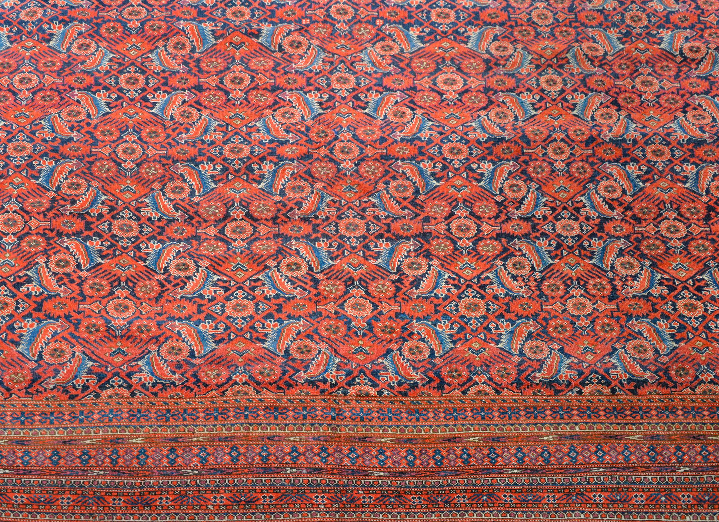 Teinture végétale Remarquable tapis Bashir palatial du début du XXe siècle en vente