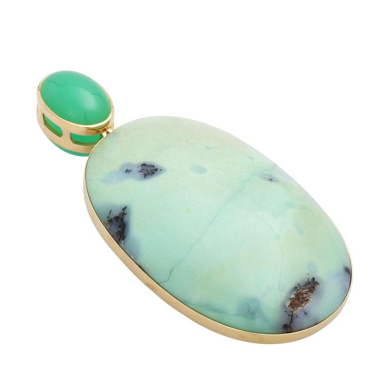 Outstanding Pendant, Especially with Chrysoprase Cabochón 589 Cts For ...