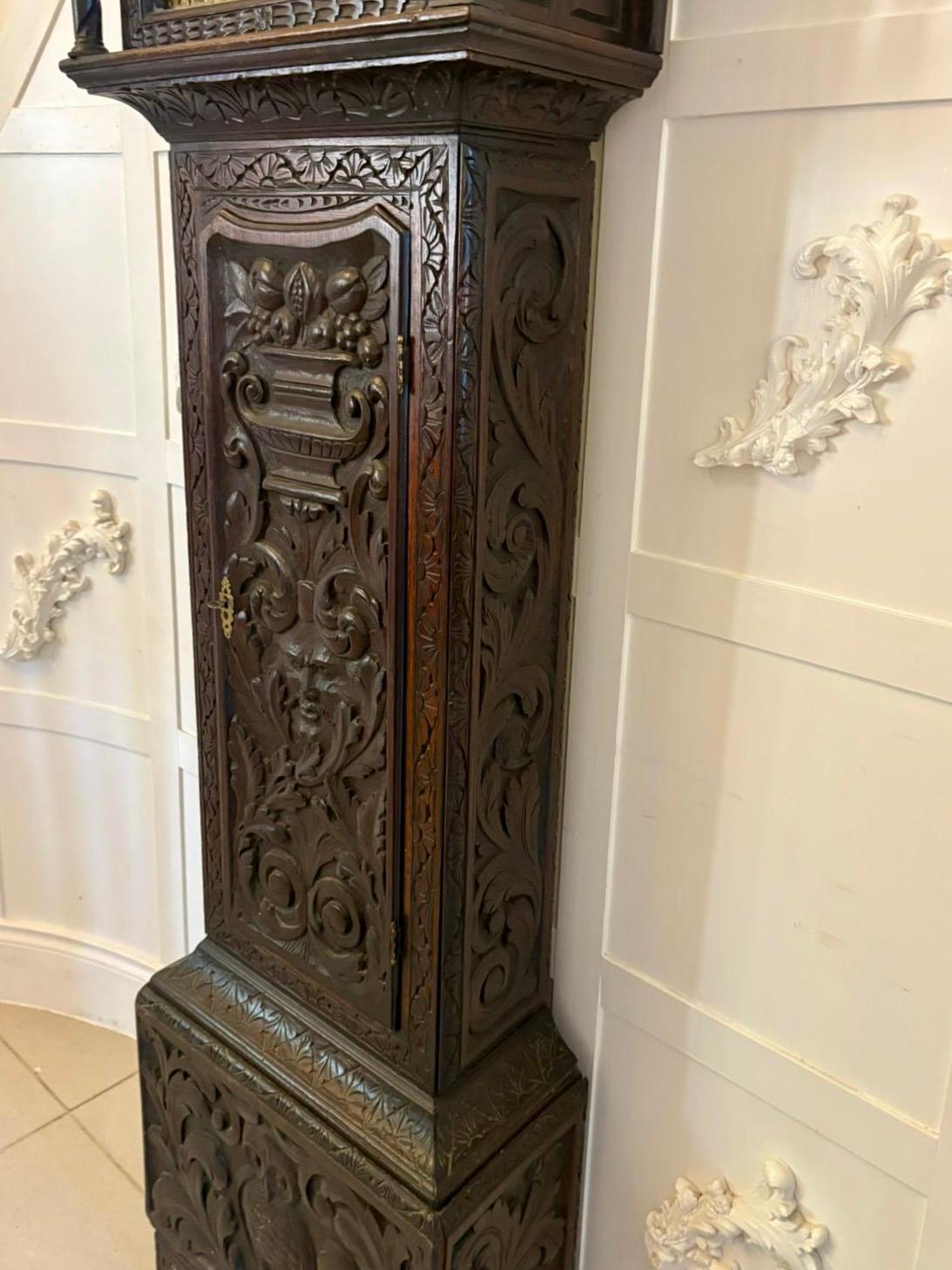 Outstanding Quality 18th Century Oak Longcase Clock For Sale 5
